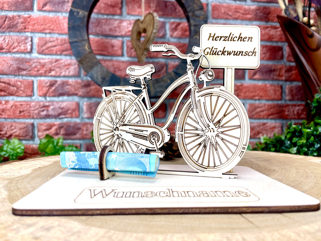 Fahrrad – Dein personalisiertes Herrenrad-Geldgeschenk aus Holz Geld Karte Box Männergeschenk Holzschild zum Verschenken Bilder Outdoor #2