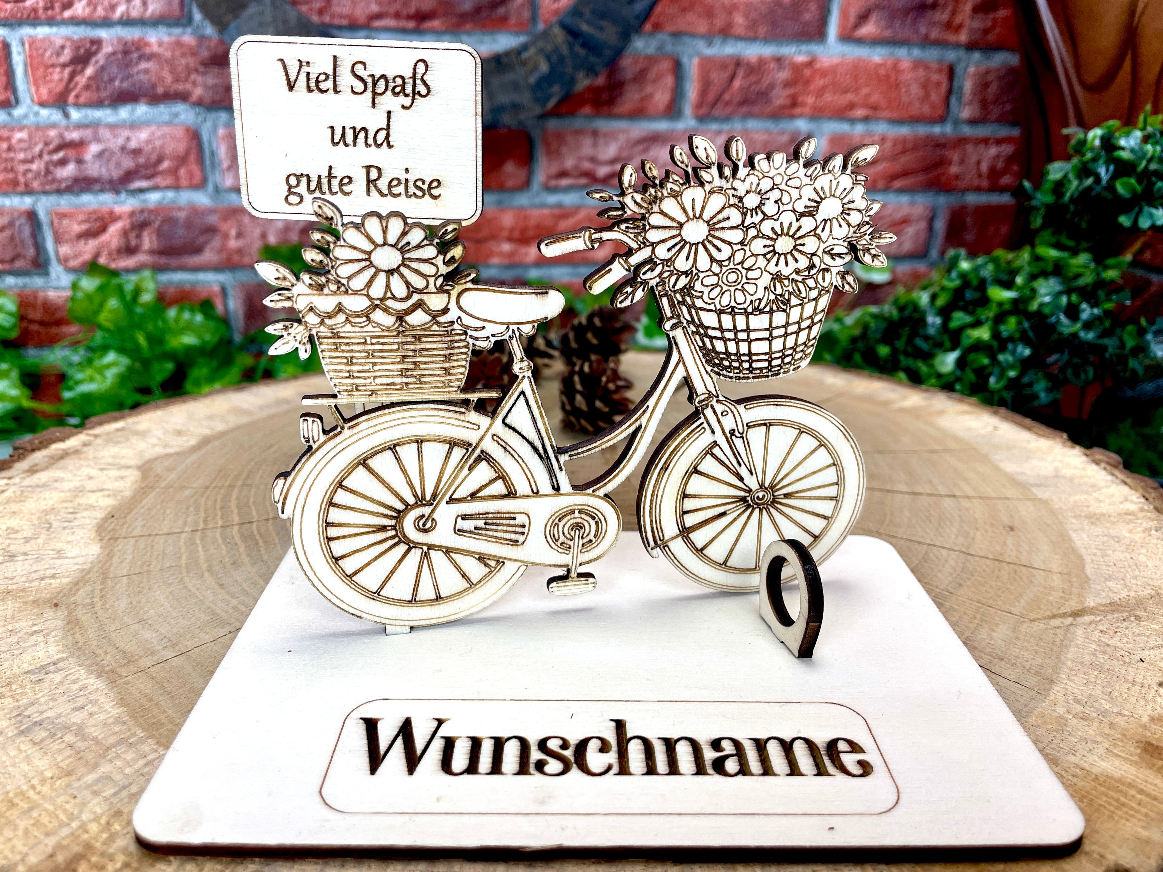 Damen Fahrrad – Dein personalisiertes Fahrrad-Geldgeschenk aus Holz Geld Karte  Männergeschenk Holzschild zum Verschenken Bilder Outdoor #4