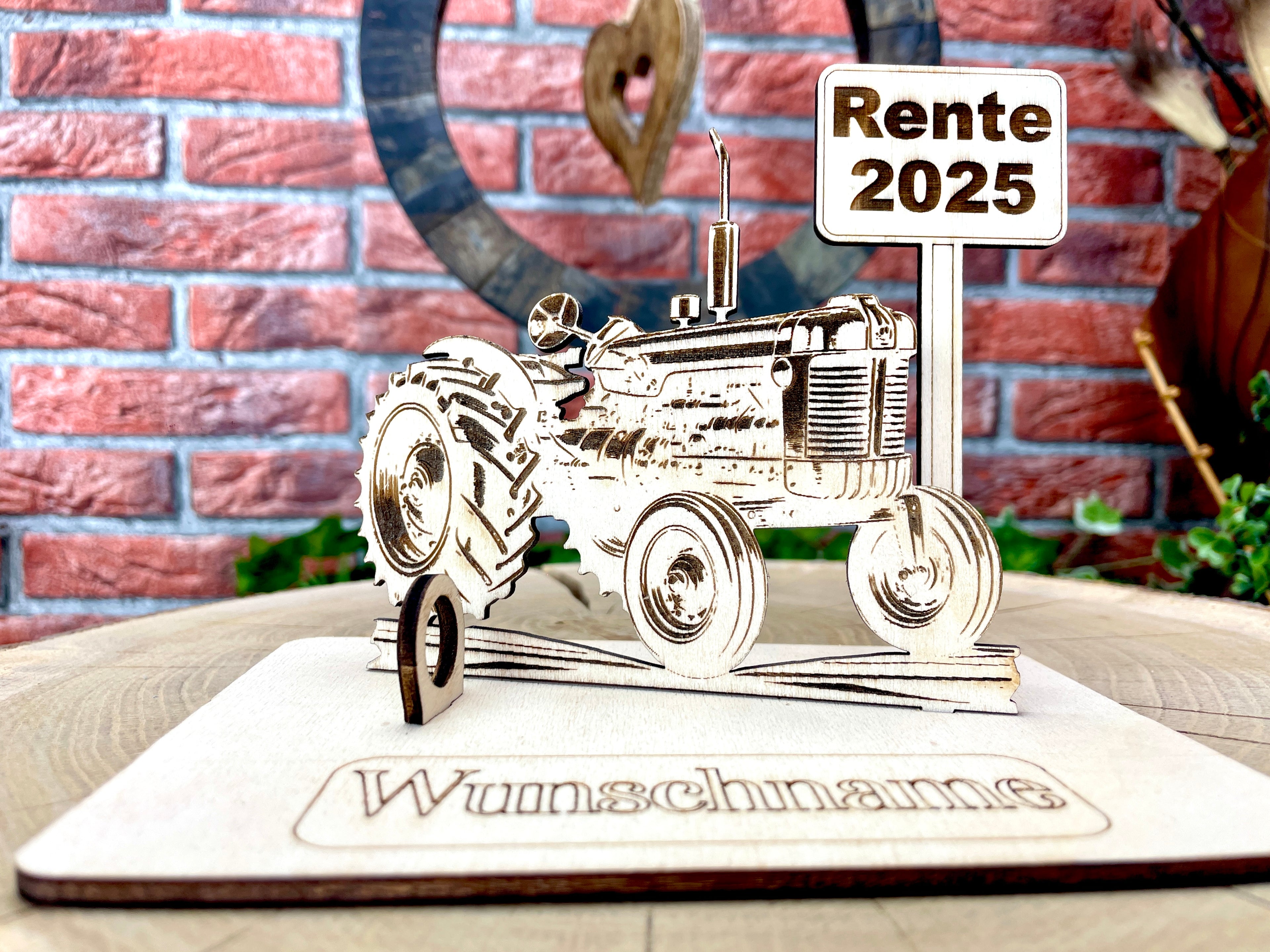 Traktor– Liebevolles Schlepper Geldgeschenk aus Holz mit deinem Wunschtext Geld Karte Box Männergeschenk Holzschild zum Verschenken Bulldog
