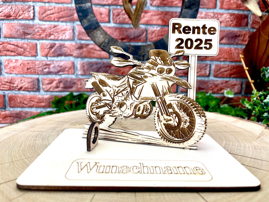 Enduro  – Dein personalisiertes Enduro Geldgeschenk aus Holz Geld Karte Box Männergeschenk Holzschild zum Verschenken Motorrad