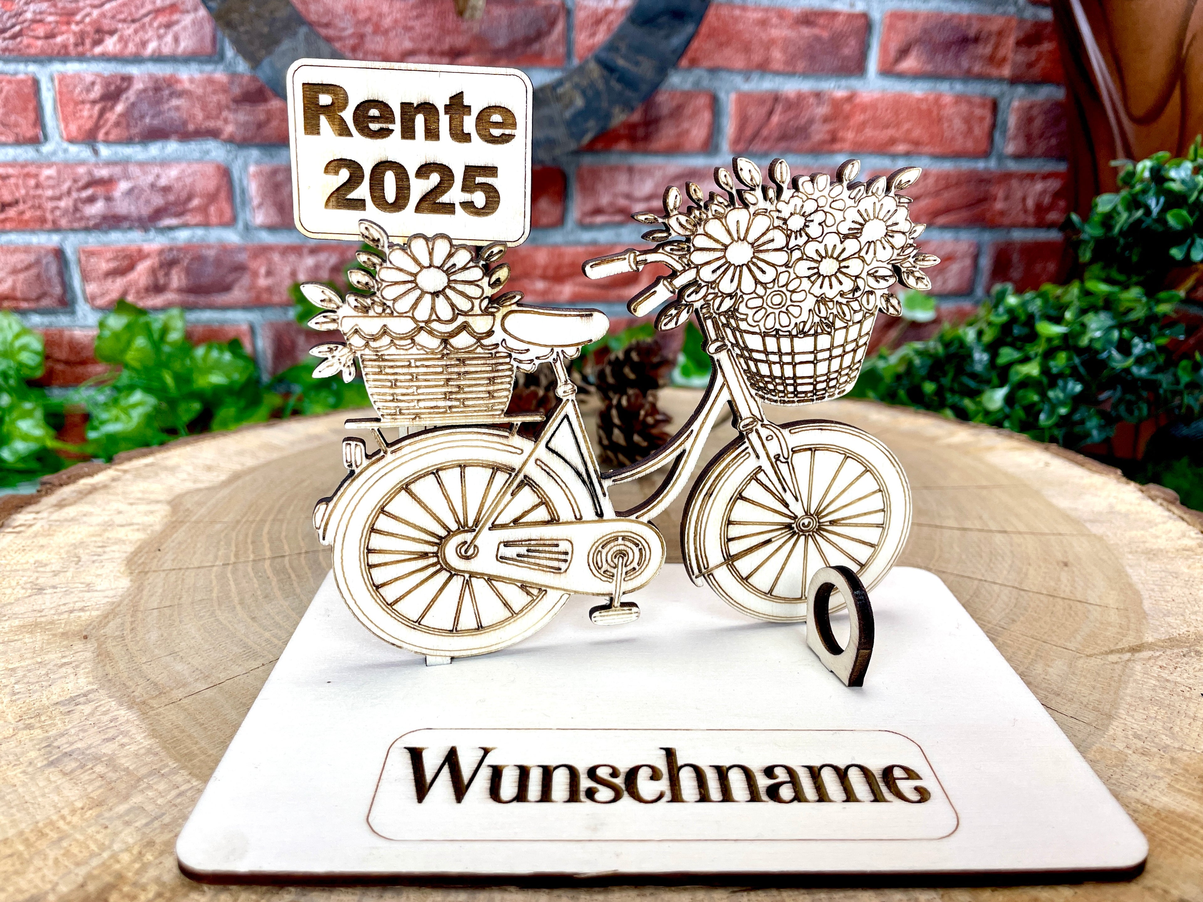 Damen Fahrrad – Dein personalisiertes Fahrrad-Geldgeschenk aus Holz Geld Karte  Männergeschenk Holzschild zum Verschenken Bilder Outdoor #4