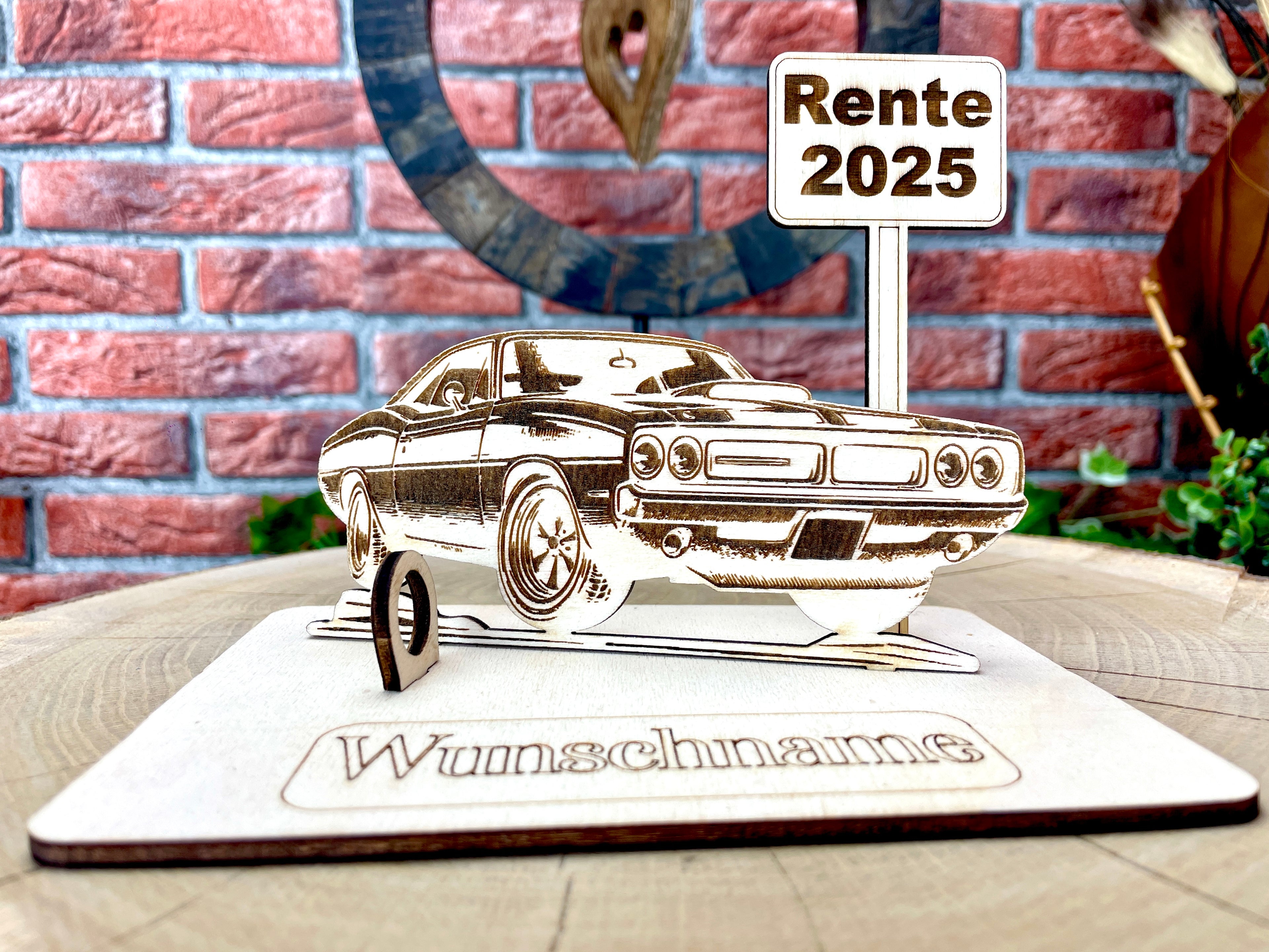 Auto – Dein personalisiertes AutoGeldgeschenk aus Holz Geld Karte Box Männergeschenk Holzschild zum Verschenken Oldtimer Muscle Car