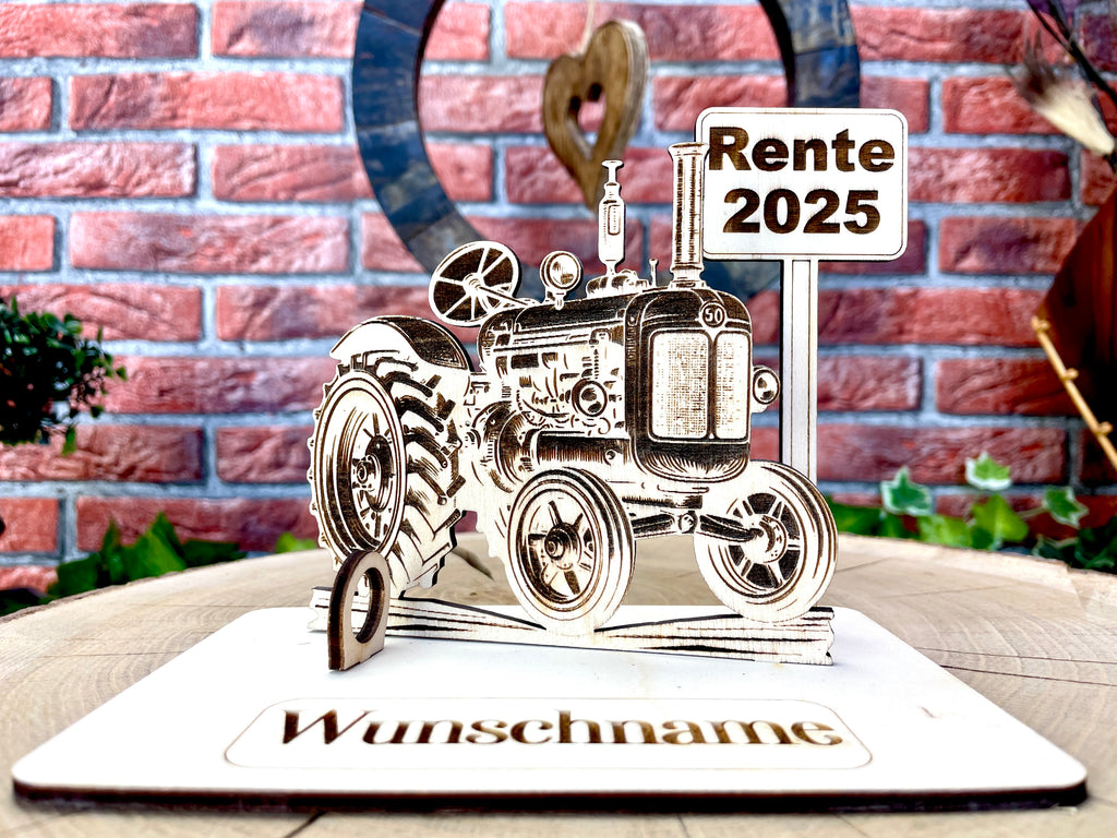Traktor– Liebevolles Schlepper Geldgeschenk aus Holz mit deinem Wunschtext Geld Karte Box Männergeschenk Holzschild zum Verschenken Bulldog