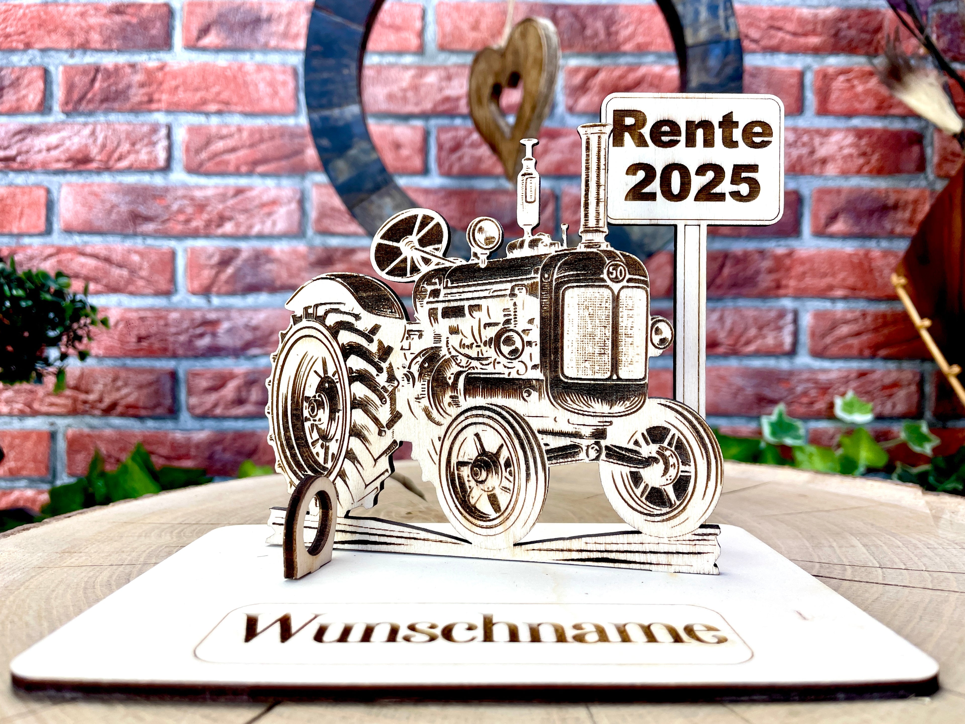 Traktor– Liebevolles Schlepper Geldgeschenk aus Holz mit deinem Wunschtext Geld Karte Box Männergeschenk Holzschild zum Verschenken Bulldog