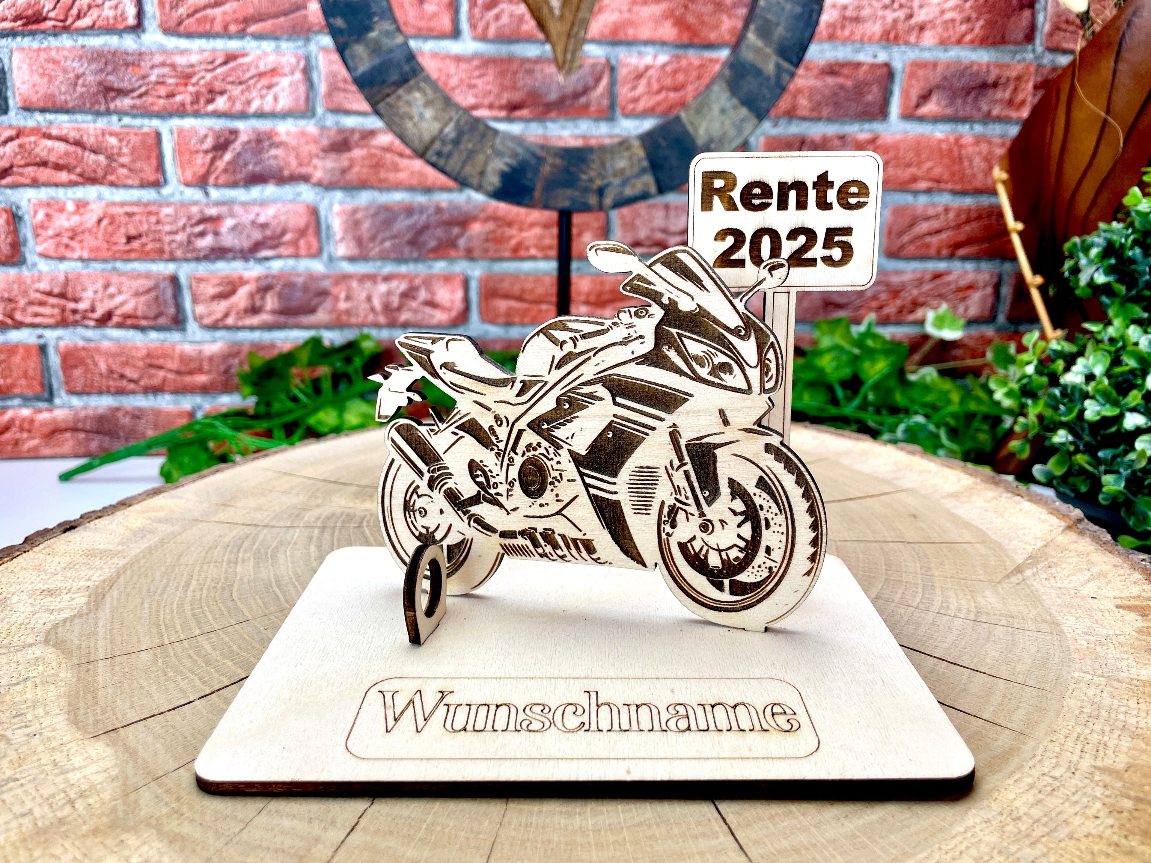 Motorrad 125ccm – Dein personalisiertes Motorrad Geldgeschenk aus Holz Geld Karte Box Männergeschenk Holzschild zum Verschenken Motorrad