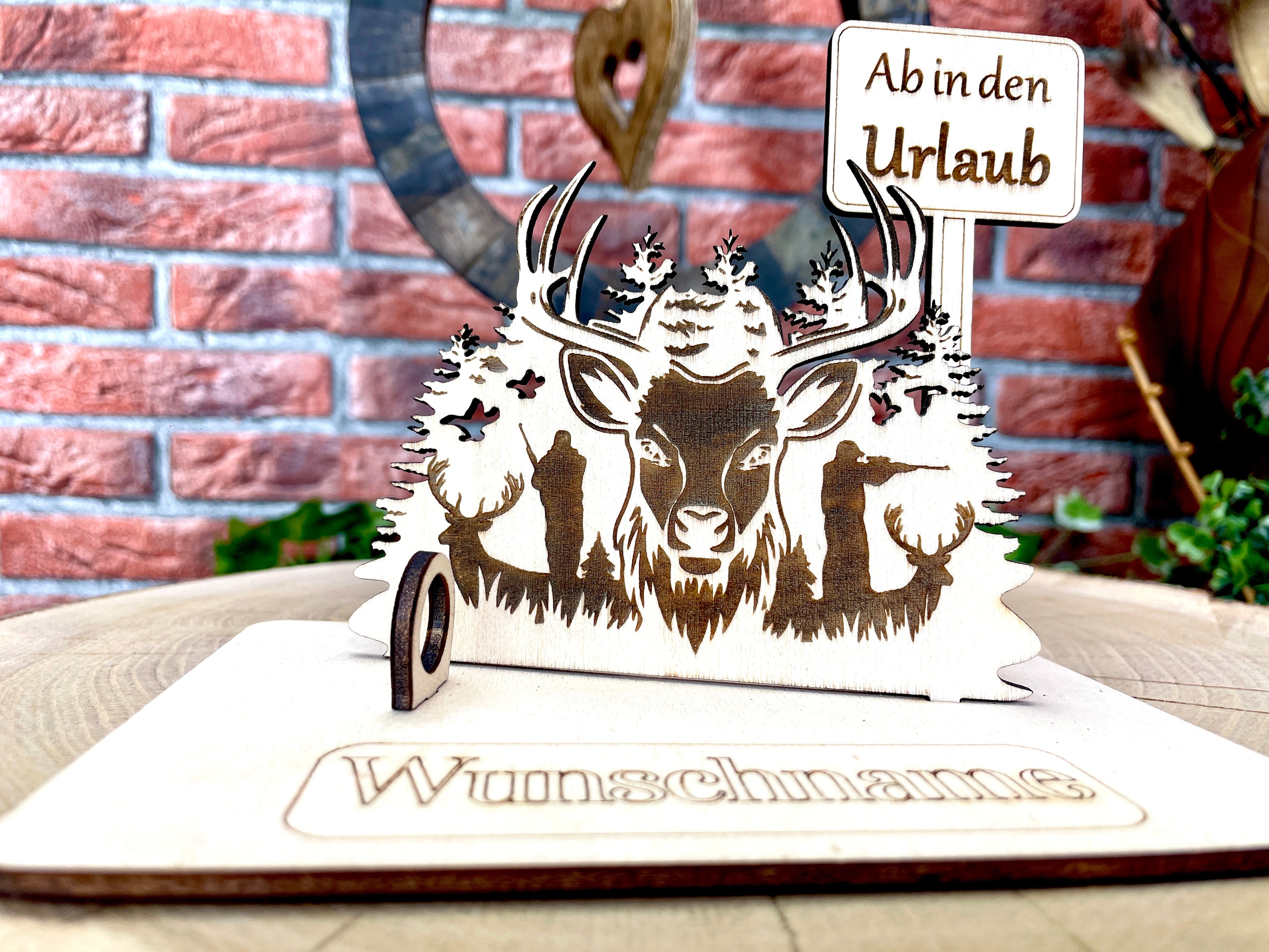Jäger – Liebevolles Jäger Geldgeschenk aus Holz mit deinem Wunschtext Geld Karte Box Männergeschenk Holzschild zum Verschenken Petri Heil