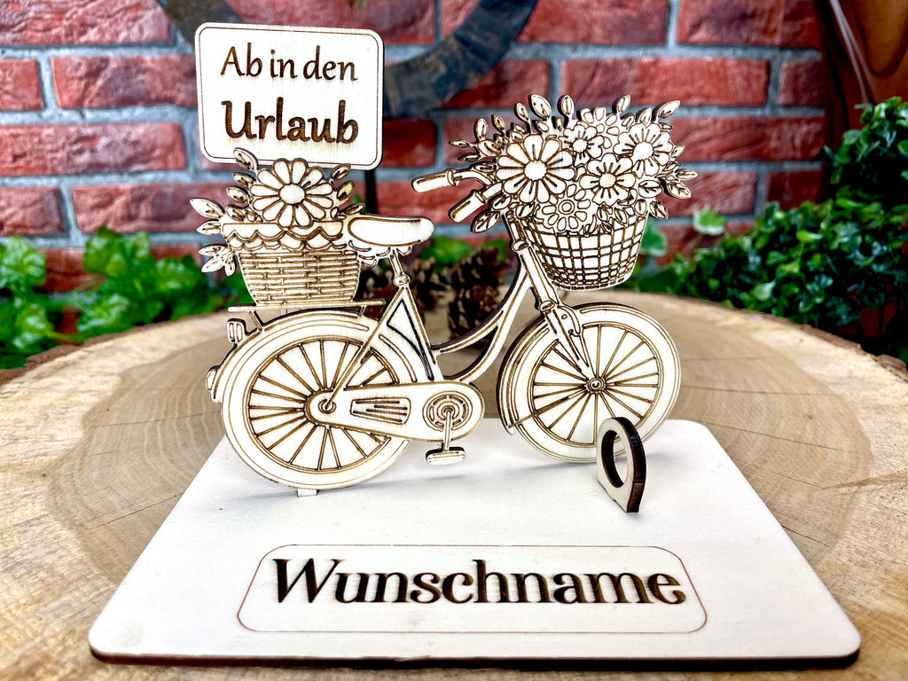 Damen Fahrrad – Dein personalisiertes Fahrrad-Geldgeschenk aus Holz Geld Karte  Männergeschenk Holzschild zum Verschenken Bilder Outdoor #4