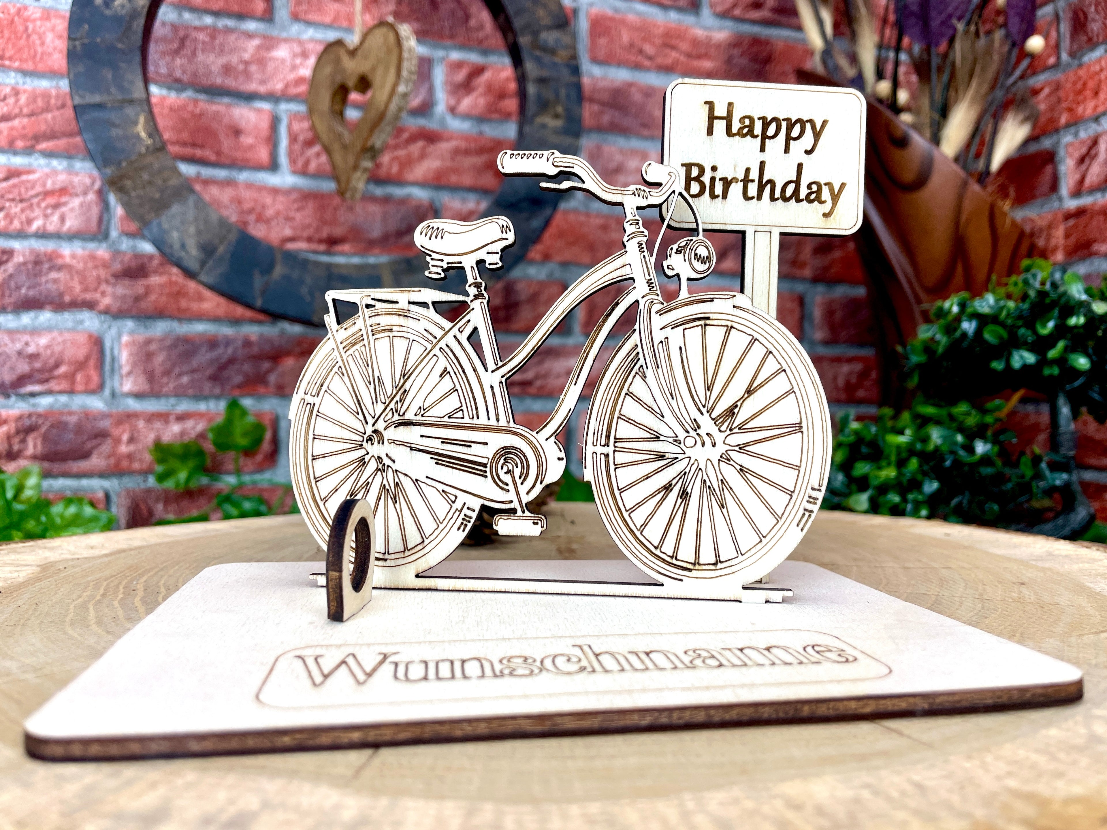 Fahrrad – Dein personalisiertes Herrenrad-Geldgeschenk aus Holz Geld Karte Box Männergeschenk Holzschild zum Verschenken Bilder Outdoor #2