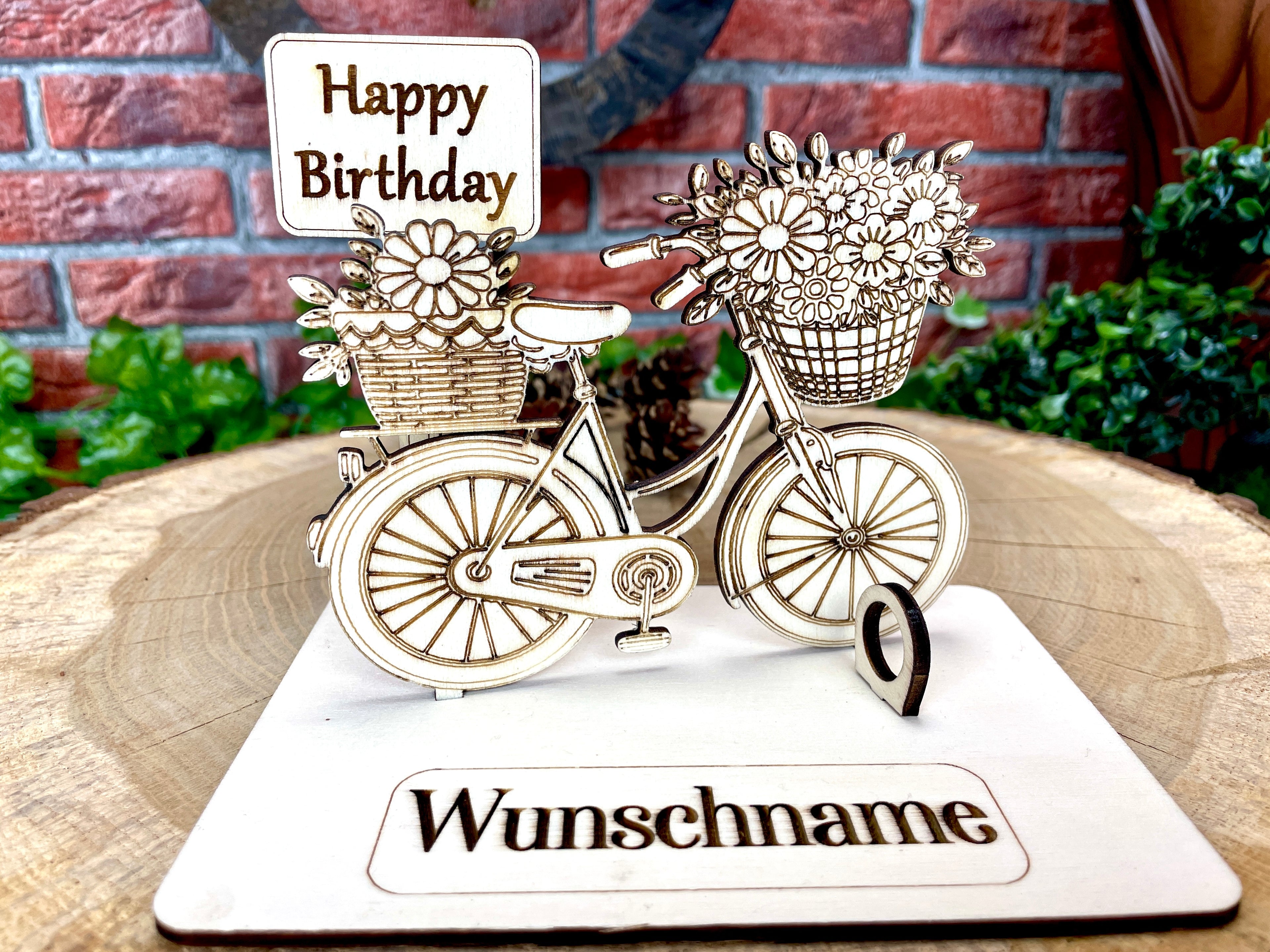 Damen Fahrrad – Dein personalisiertes Fahrrad-Geldgeschenk aus Holz Geld Karte  Männergeschenk Holzschild zum Verschenken Bilder Outdoor #4