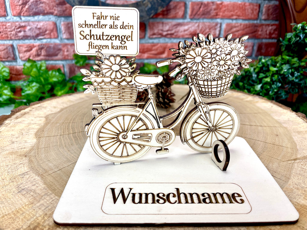 Damen Fahrrad – Dein personalisiertes Fahrrad-Geldgeschenk aus Holz Geld Karte  Männergeschenk Holzschild zum Verschenken Bilder Outdoor #4