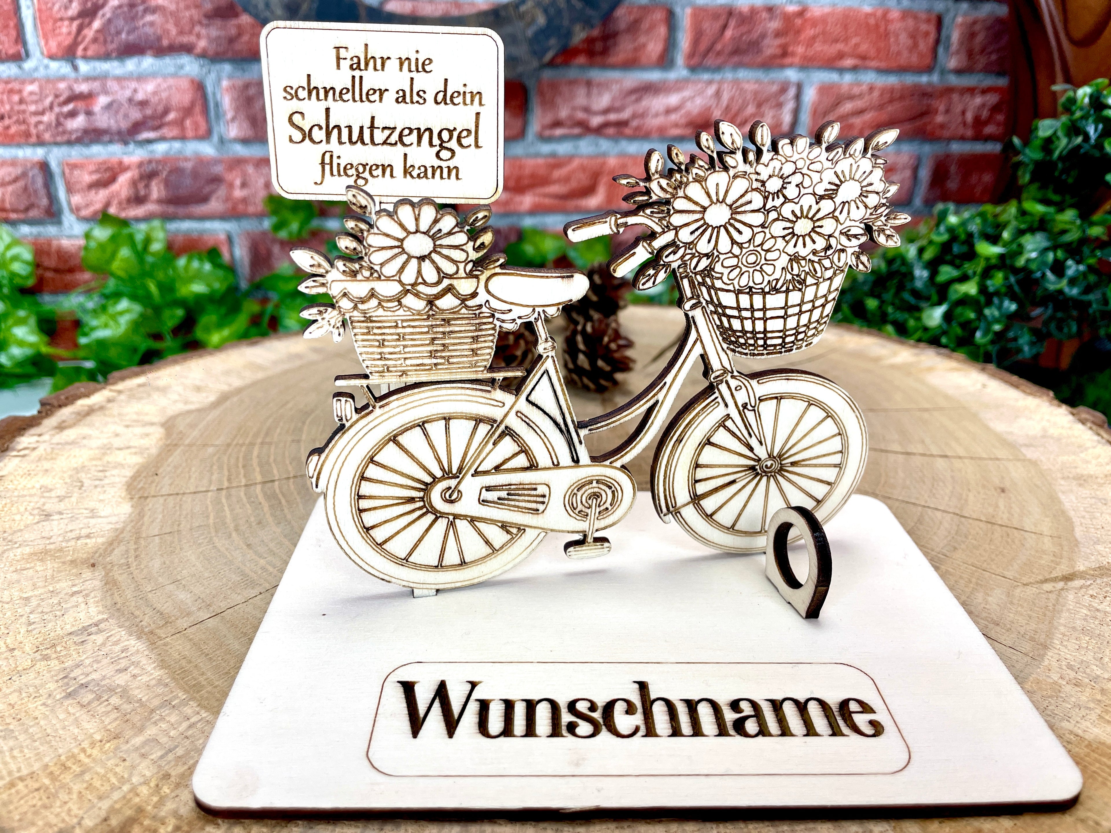 Damen Fahrrad – Dein personalisiertes Fahrrad-Geldgeschenk aus Holz Geld Karte  Männergeschenk Holzschild zum Verschenken Bilder Outdoor #4