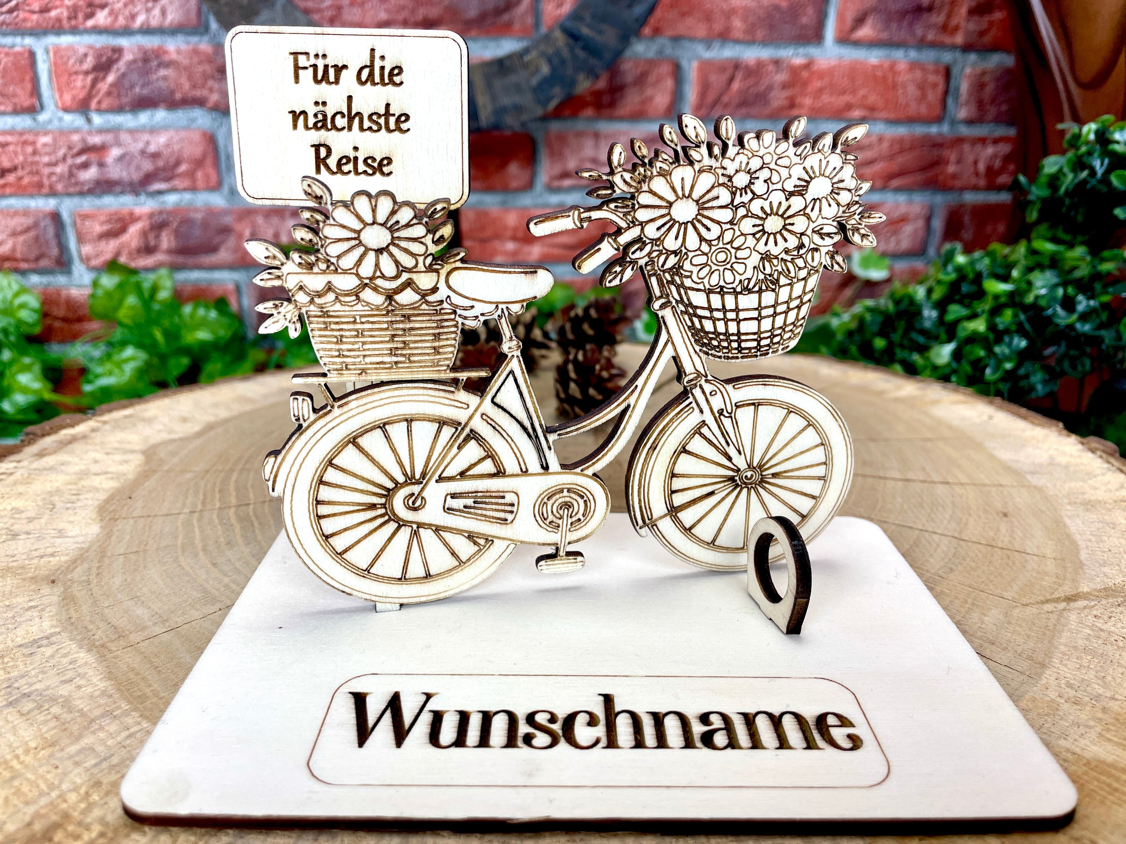 Damen Fahrrad – Dein personalisiertes Fahrrad-Geldgeschenk aus Holz Geld Karte  Männergeschenk Holzschild zum Verschenken Bilder Outdoor #4