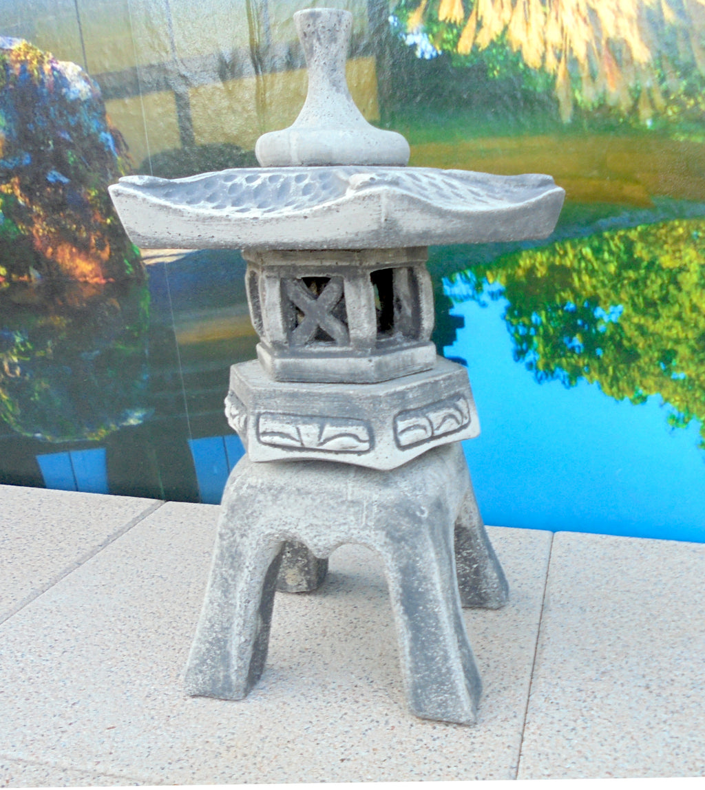 Asiatische Laterne Stein Yukimi S Antik Anthrazit Koiteich Garten deko