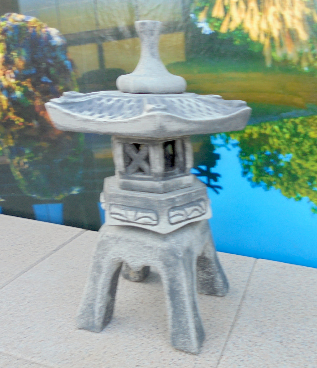 Asiatische Laterne Stein Yukimi S Antik Anthrazit Koiteich Garten deko