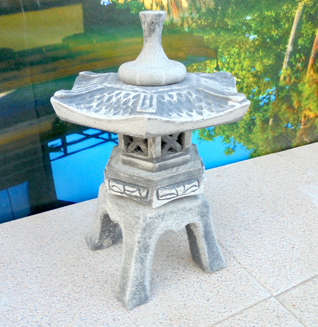 Asiatische Laterne Stein Yukimi S Antik Anthrazit Koiteich Garten deko