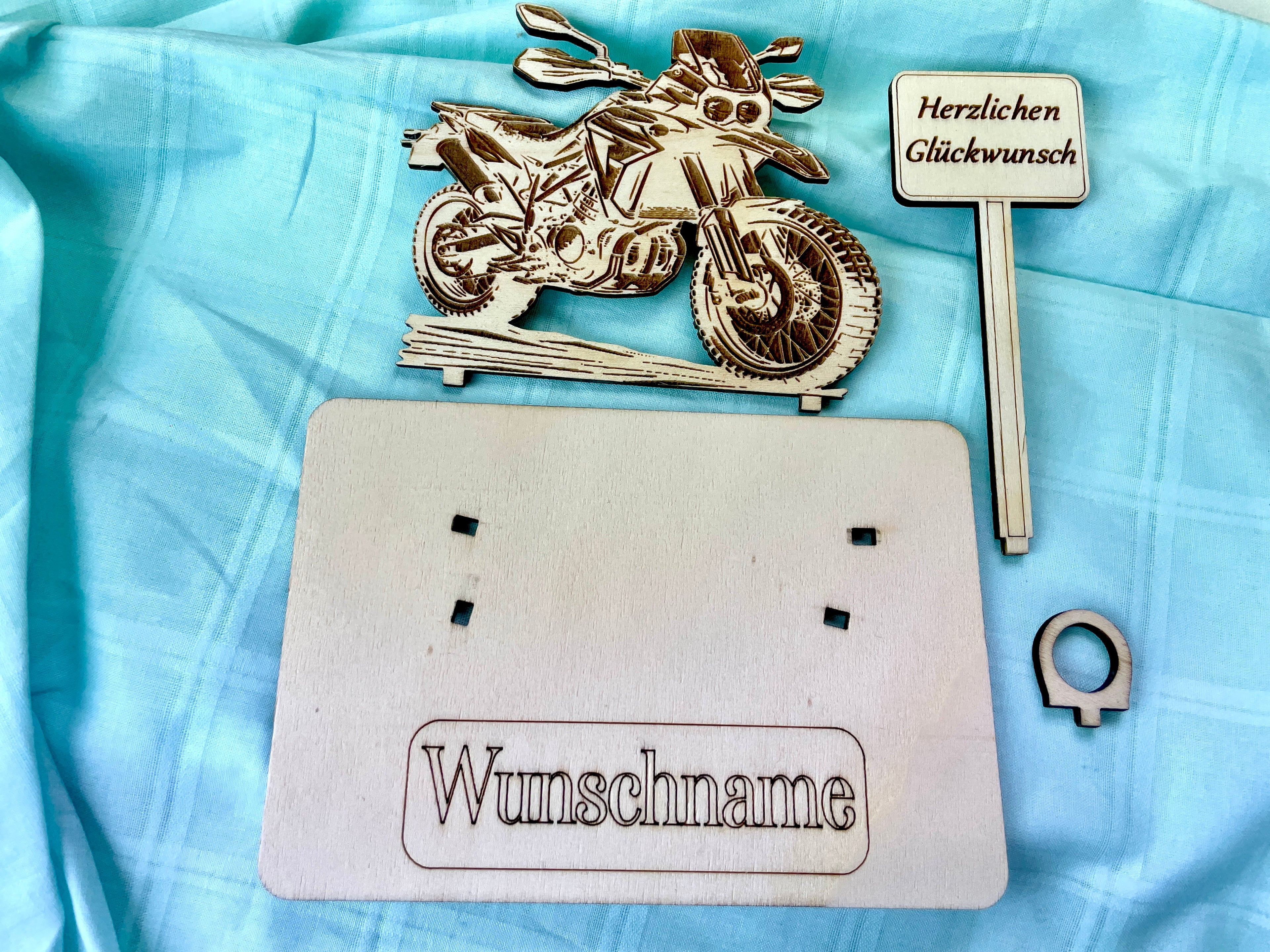 Enduro  – Dein personalisiertes Enduro Geldgeschenk aus Holz Geld Karte Box Männergeschenk Holzschild zum Verschenken Motorrad