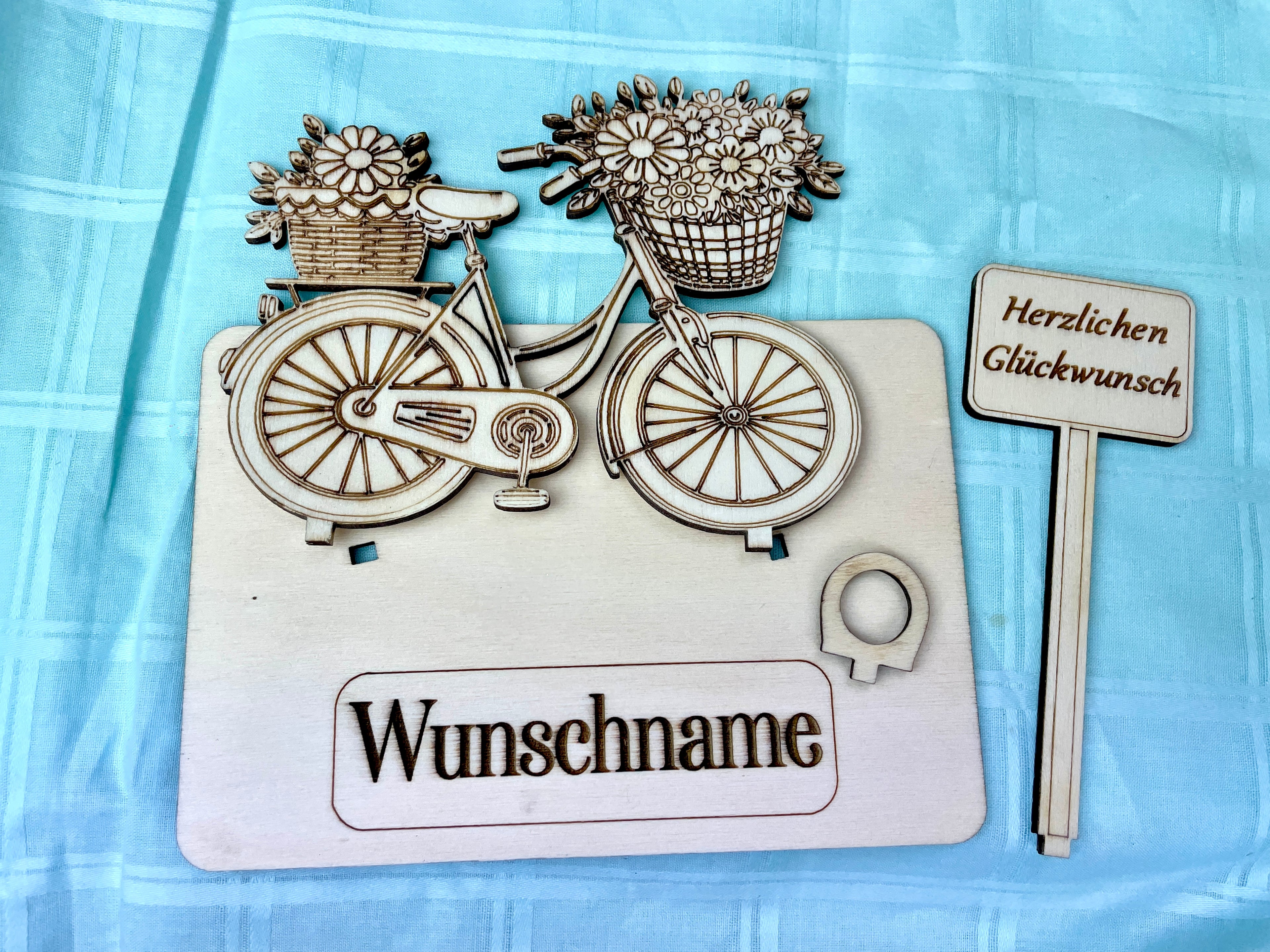 Damen Fahrrad – Dein personalisiertes Fahrrad-Geldgeschenk aus Holz Geld Karte  Männergeschenk Holzschild zum Verschenken Bilder Outdoor #4