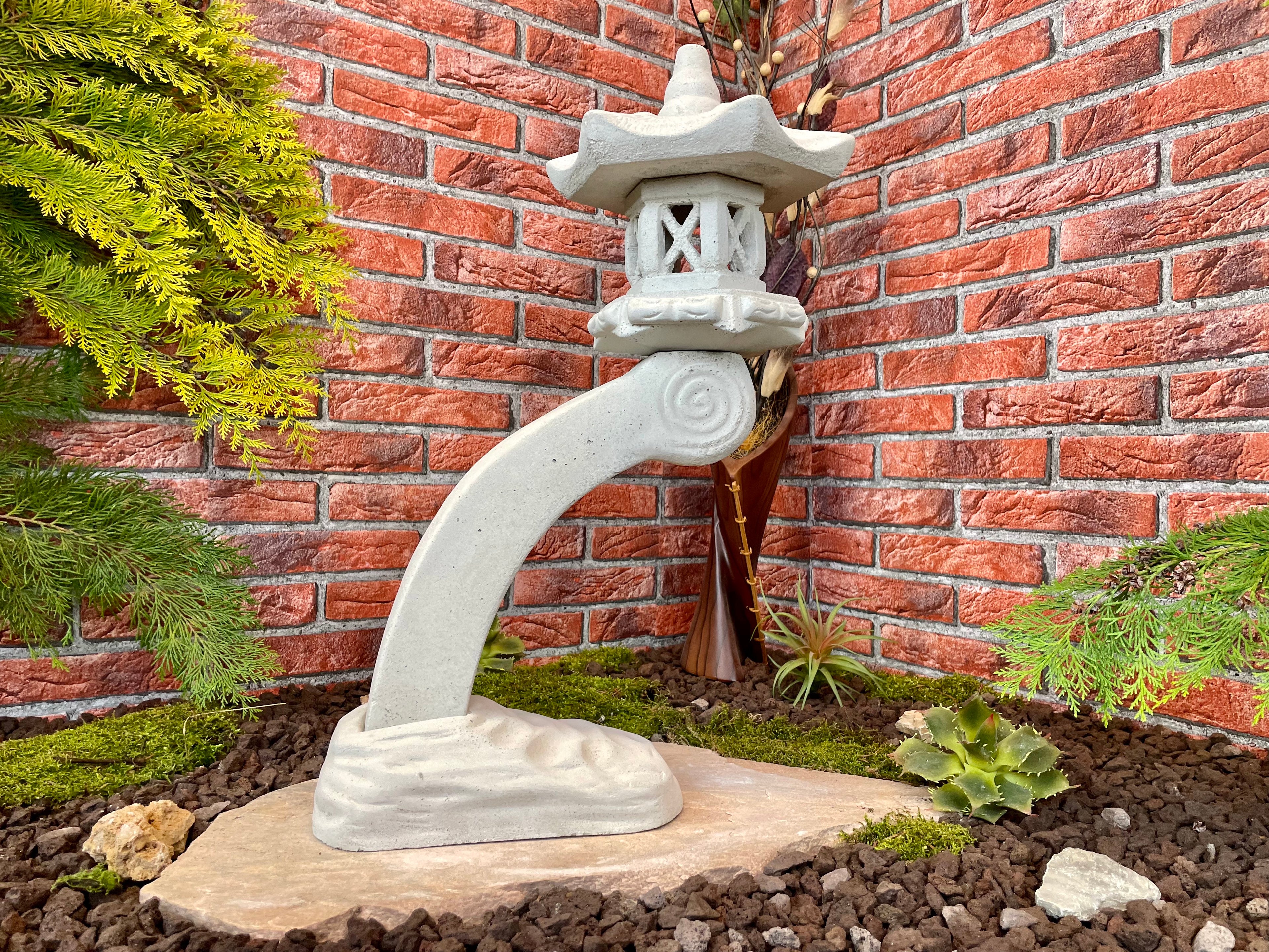 Japanische Steinlaterne 2er Set Terrassendeko Ideen Teich Gartendeko Koi-Teich Garten gestallten Home deko Asiatisch Chinesische Deko Steine