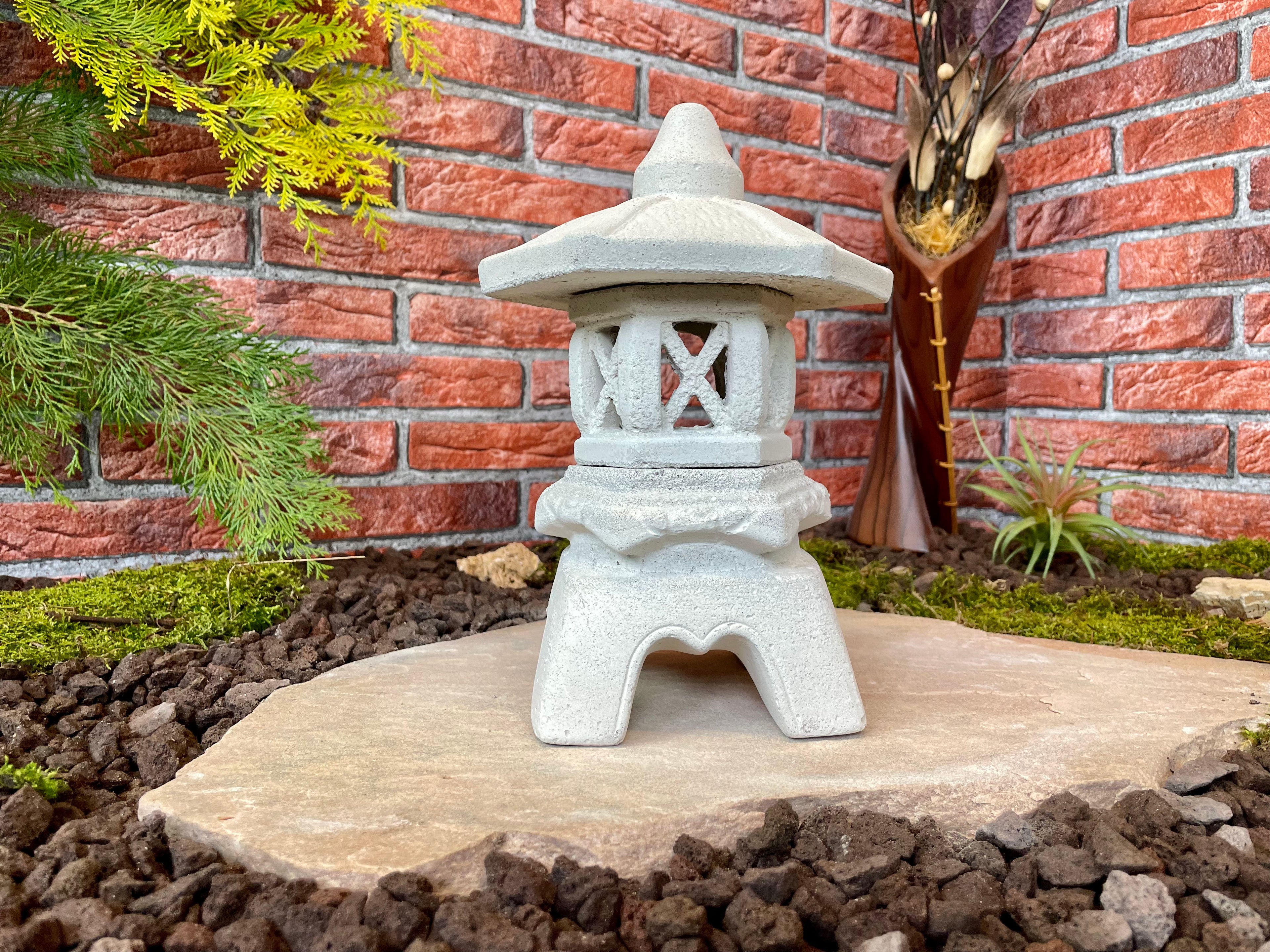 Steinlaterne Asiatische Laterne "Yukimi klein" Lichtgrau Koi Teich Podoge Rankei Tempel Gartendekoration Gartenideen Gartengestaltung