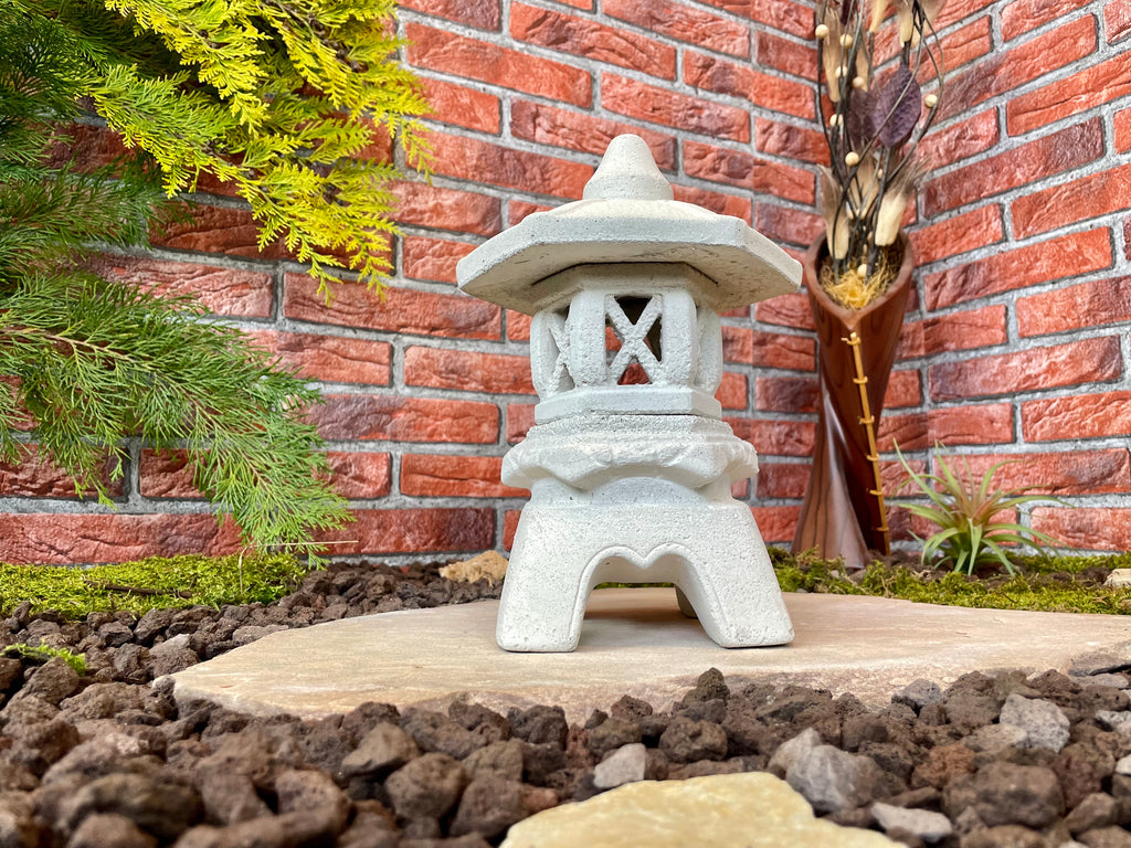 Steinlaterne Asiatische Laterne "Yukimi klein" Lichtgrau Koi Teich Podoge Rankei Tempel Gartendekoration Gartenideen Gartengestaltung