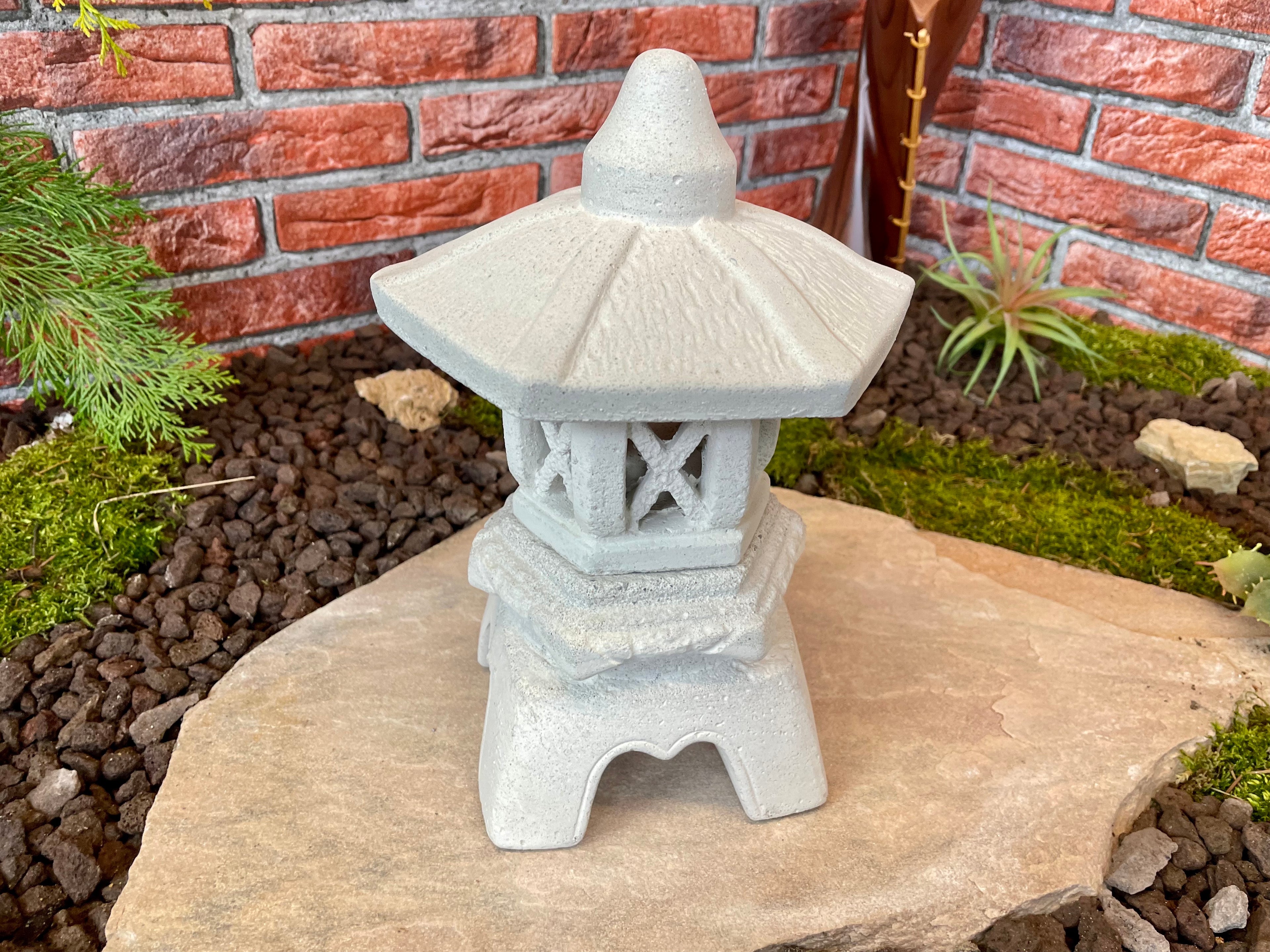 Steinlaterne Asiatische Laterne "Yukimi klein" Lichtgrau Koi Teich Podoge Rankei Tempel Gartendekoration Gartenideen Gartengestaltung