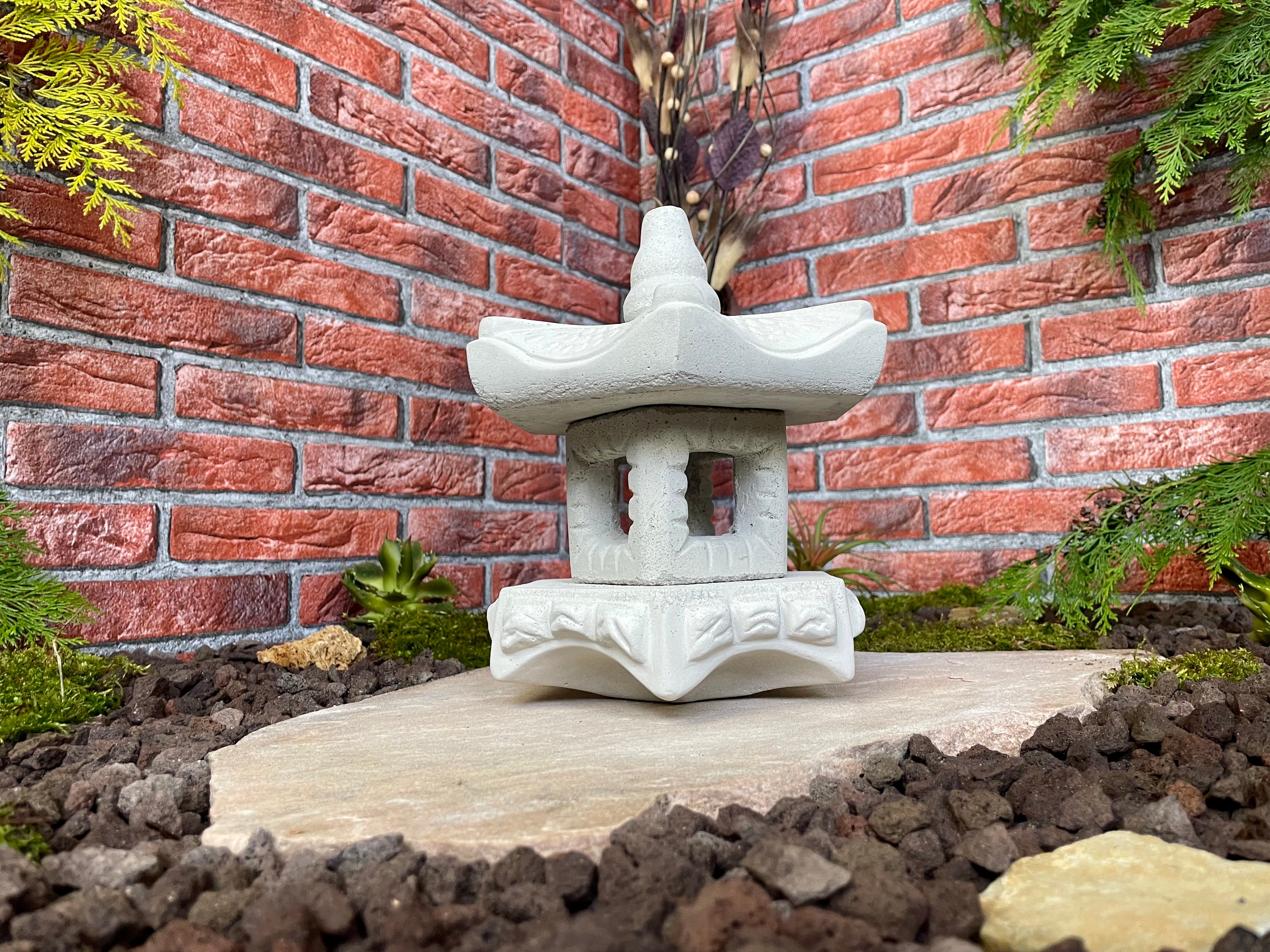 Asiatische Steinlaterne Japanische Steinlaterne Mini Yukimi Pagode Tempel Garten Gartendekoration Gartengestaltung Gartenideen