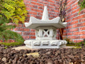 Vogelhaus Steinlaterne Koiteich Japanische Laterne Lichtgrau