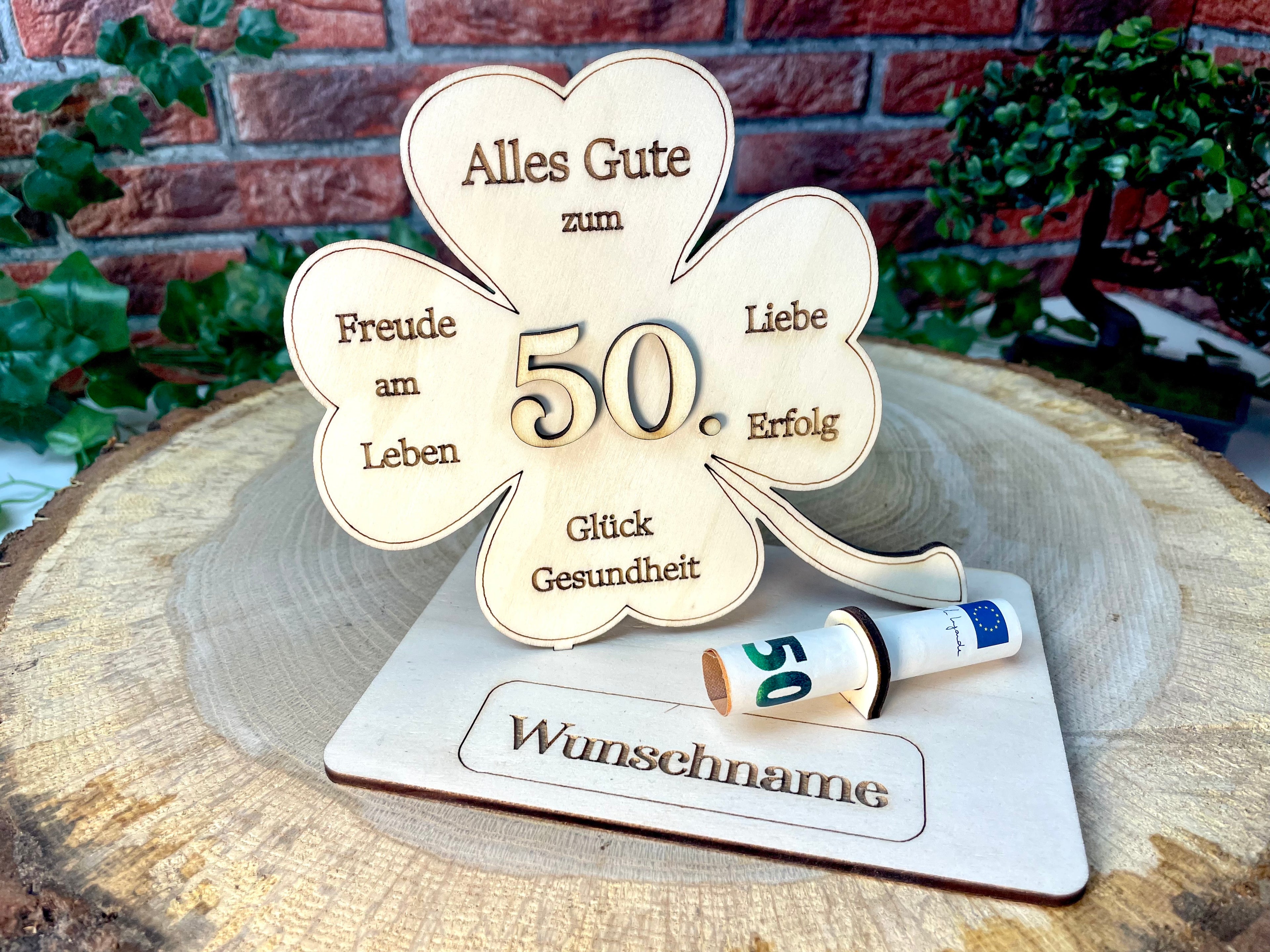 Geldgeschenk Zum 40./50./66./75. ...99. Alles Gute Wunschname Geschenkideen Holz Bilder Schilder Geburtstag Zur Erholung  Outdoor im Urlaub