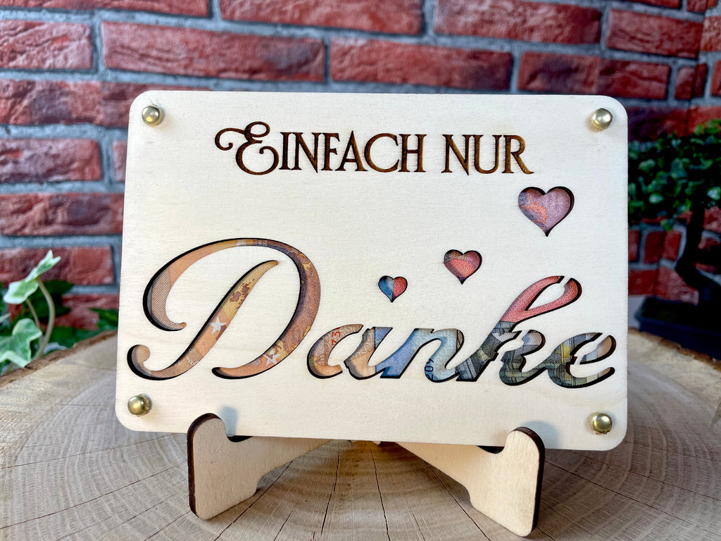 Geldgeschenk Danke 'Einfach nur DANKE' Geschenkideen Holz Bilder Schilder Geburtstag Hochzeit Valentinstag Geburt Schulabschluss