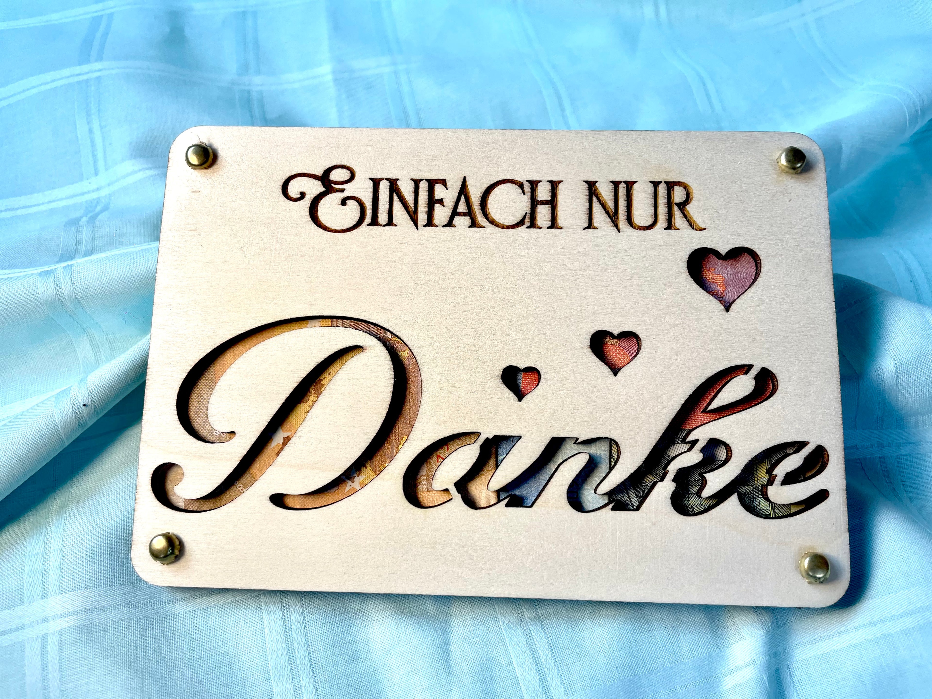 Geldgeschenk Danke 'Einfach nur DANKE' Geschenkideen Holz Bilder Schilder Geburtstag Hochzeit Valentinstag Geburt Schulabschluss