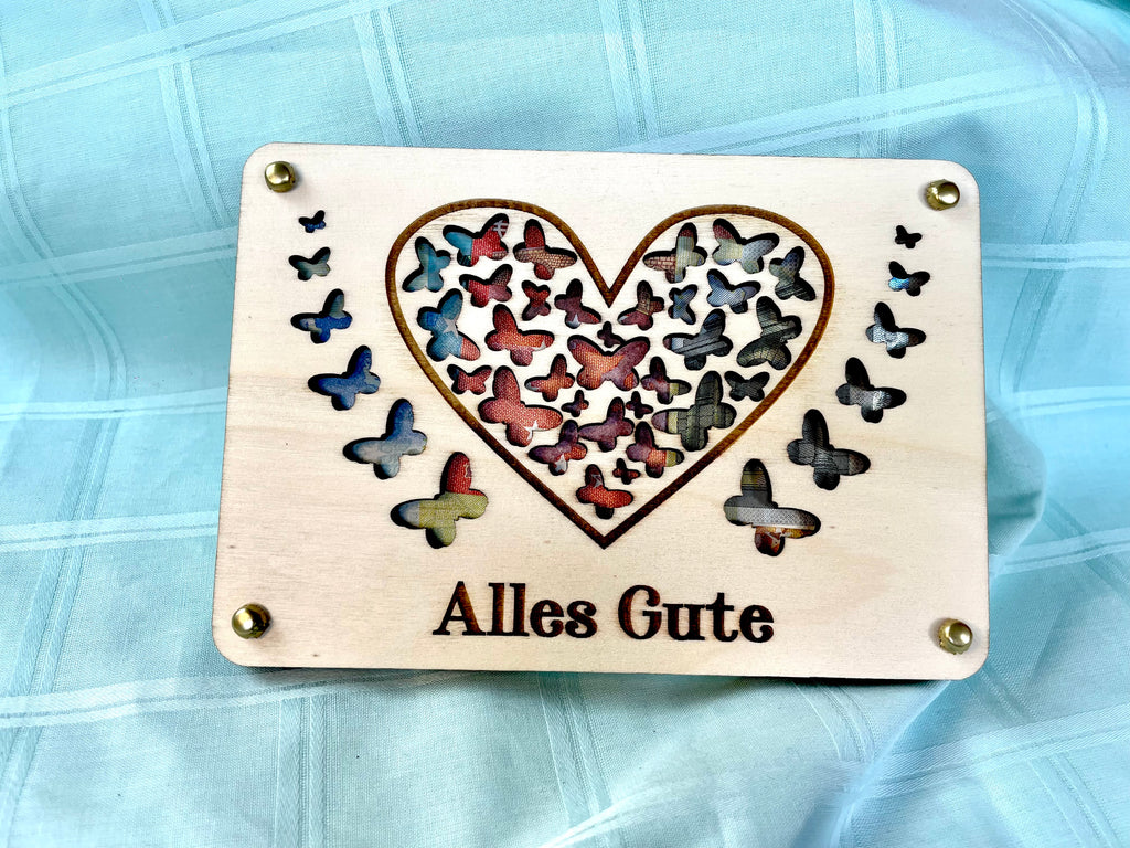 Geldgeschenk Herz 'Alles Gute' Geschenkideen Holz Bilder Schilder Geburtstag Hochzeit Valentinstag Geburt Schulabschluss