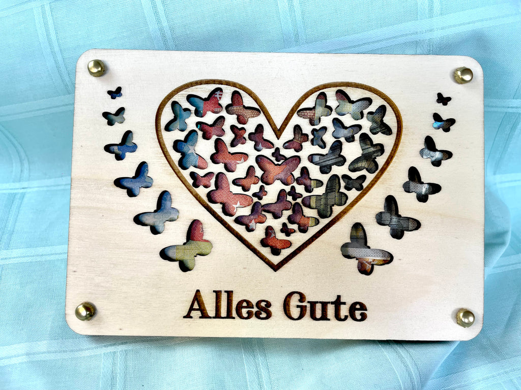 Geldgeschenk Herz 'Alles Gute' Geschenkideen Holz Bilder Schilder Geburtstag Hochzeit Valentinstag Geburt Schulabschluss