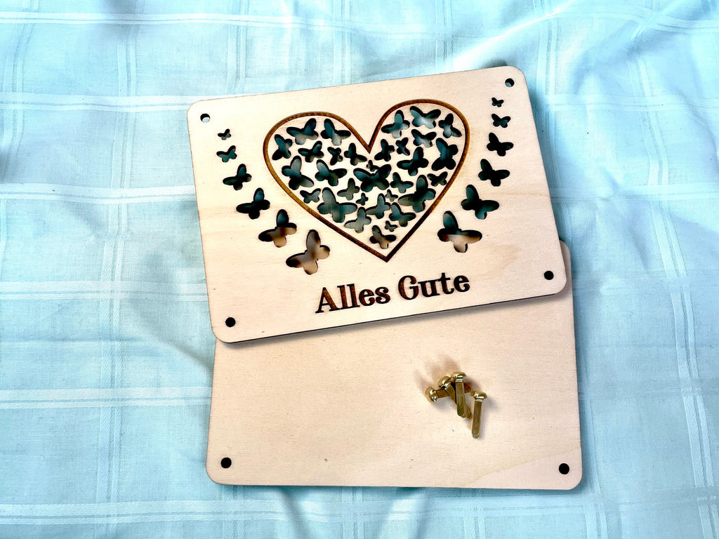 Geldgeschenk Herz 'Alles Gute' Geschenkideen Holz Bilder Schilder Geburtstag Hochzeit Valentinstag Geburt Schulabschluss