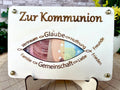 Geldgeschenk "Zur Kommunion" Geschenkideen Holz Bilder Schilder Konfirmation Jugendweihe Geldkarte Geld verpacken Verschenken