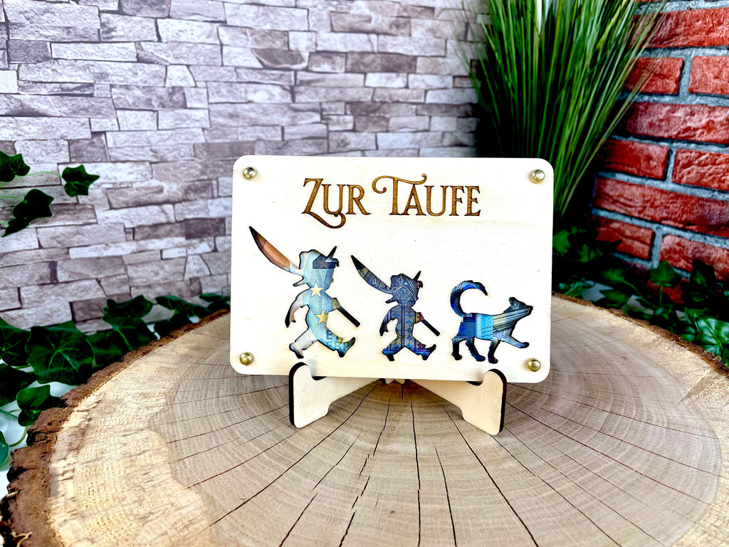Geldgeschenk 'Glück und Segen zur Taufe' Geschenkideen Holz Bilder Schilder Kinder Taufen Segen Glück Abenteuer Outdoor