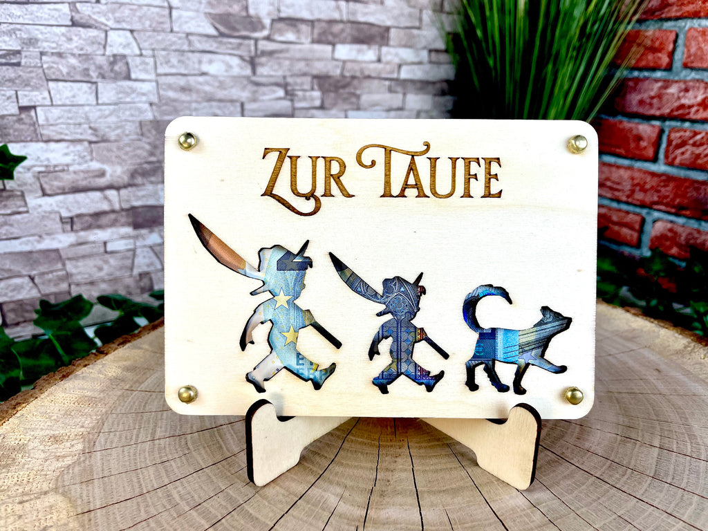 Geldgeschenk 'Glück und Segen zur Taufe' Geschenkideen Holz Bilder Schilder Kinder Taufen Segen Glück Abenteuer Outdoor