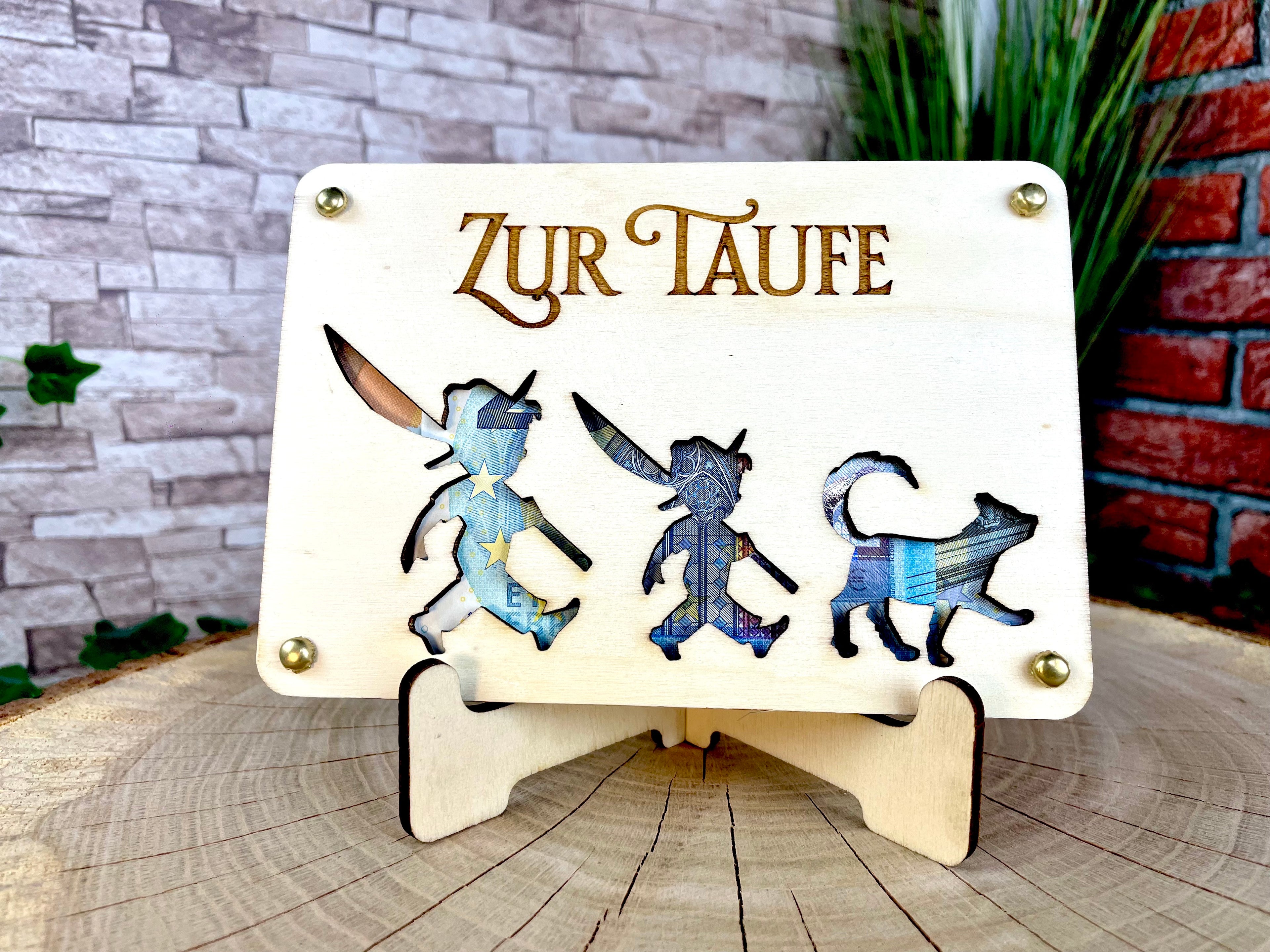 Geldgeschenk 'Glück und Segen zur Taufe' Geschenkideen Holz Bilder Schilder Kinder Taufen Segen Glück Abenteuer Outdoor
