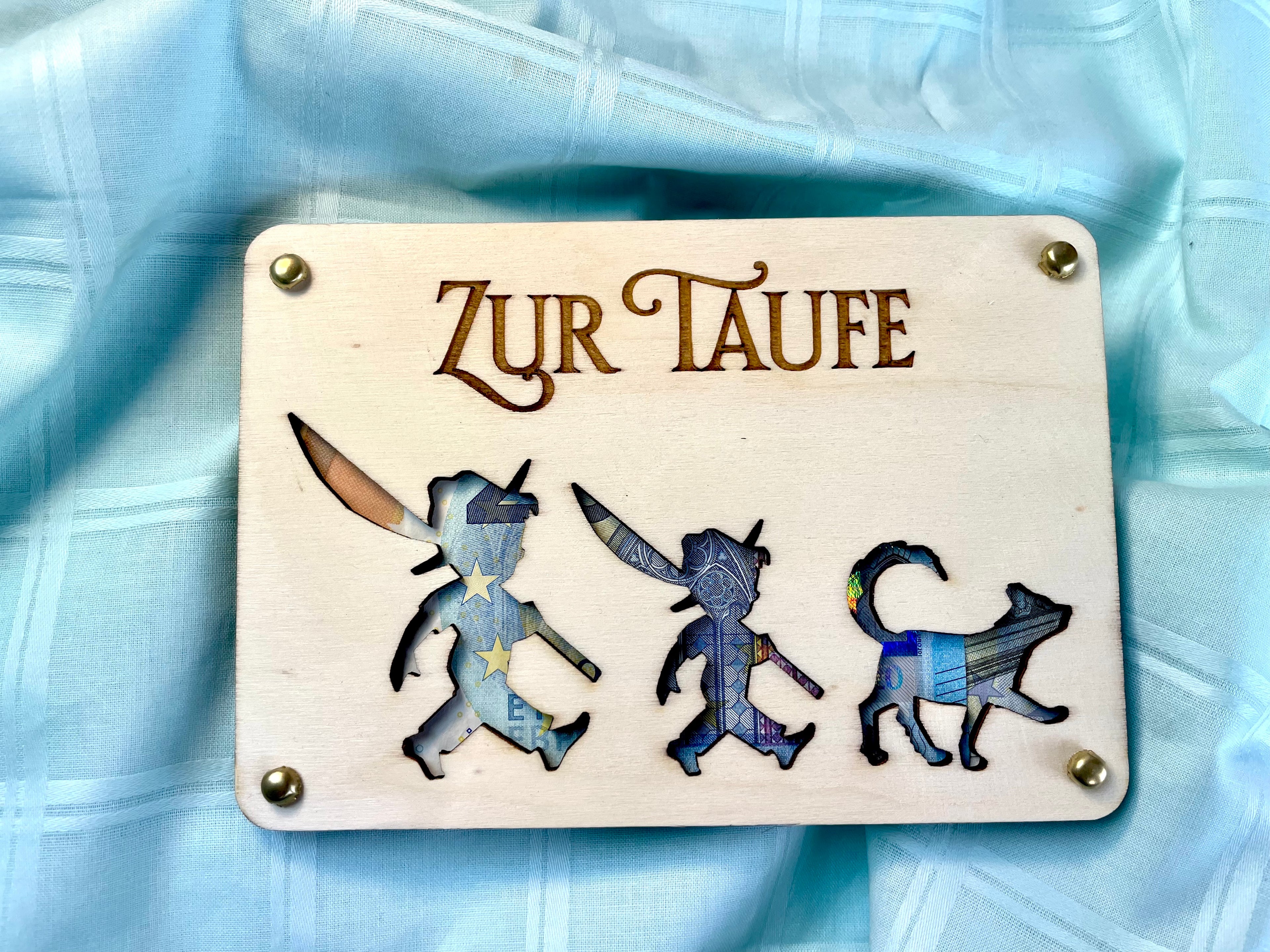 Geldgeschenk 'Glück und Segen zur Taufe' Geschenkideen Holz Bilder Schilder Kinder Taufen Segen Glück Abenteuer Outdoor