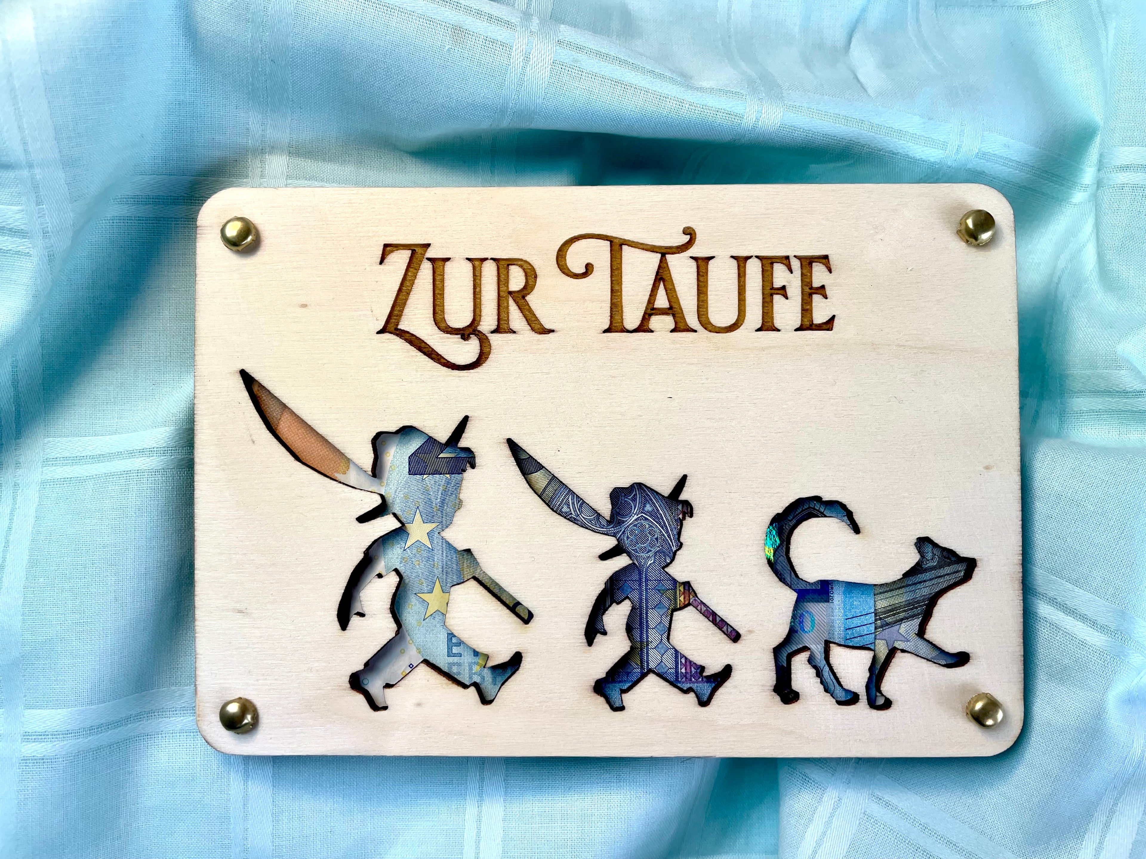 Geldgeschenk 'Glück und Segen zur Taufe' Geschenkideen Holz Bilder Schilder Kinder Taufen Segen Glück Abenteuer Outdoor