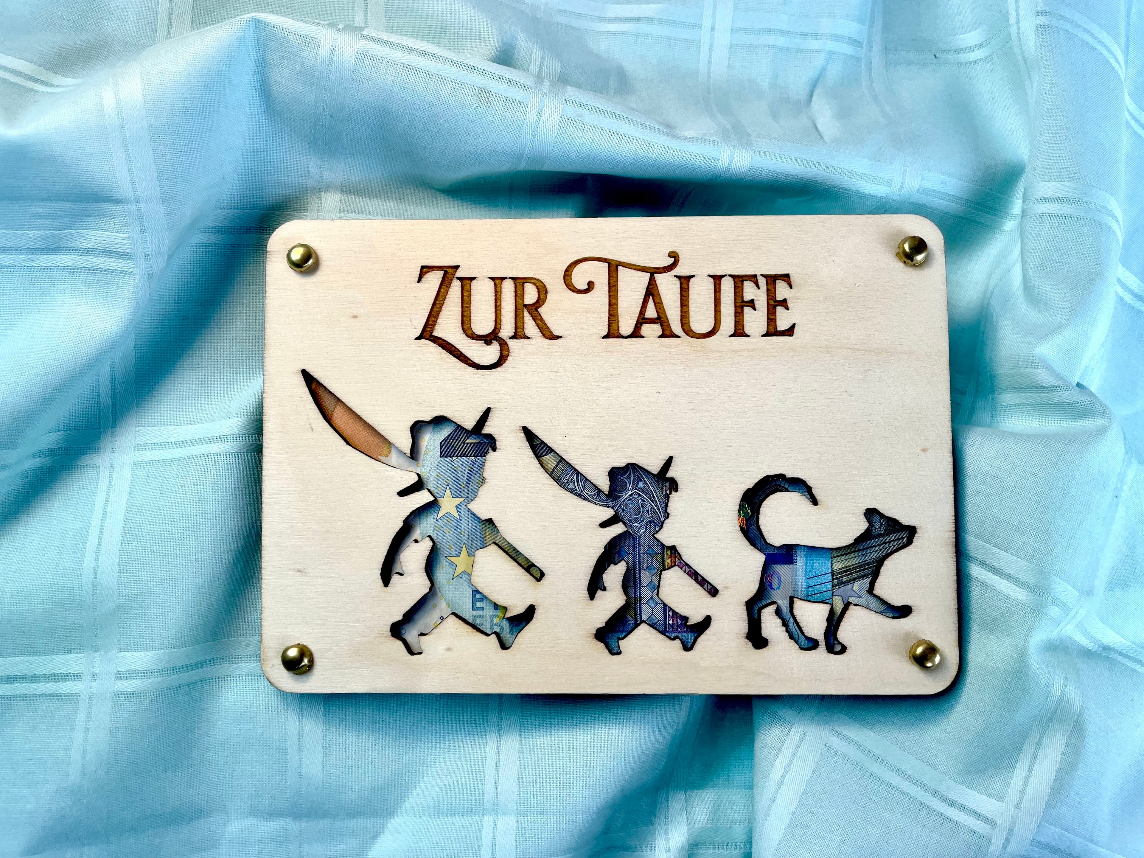 Geldgeschenk 'Glück und Segen zur Taufe' Geschenkideen Holz Bilder Schilder Kinder Taufen Segen Glück Abenteuer Outdoor
