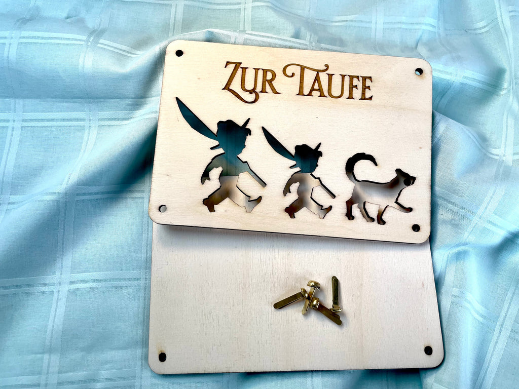 Geldgeschenk 'Zur Taufe' Geschenkideen Holz Bilder Schilder Kinder Taufen Segen Glück Abenteuer Outdoor