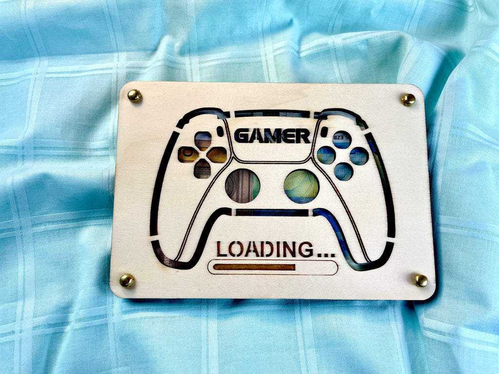 Geldgeschenk Gamer 'Loading' Geschenkideen Holz Bilder Schilder Geburtstag Gaming Zocken Videospiele Play Schulabschluss