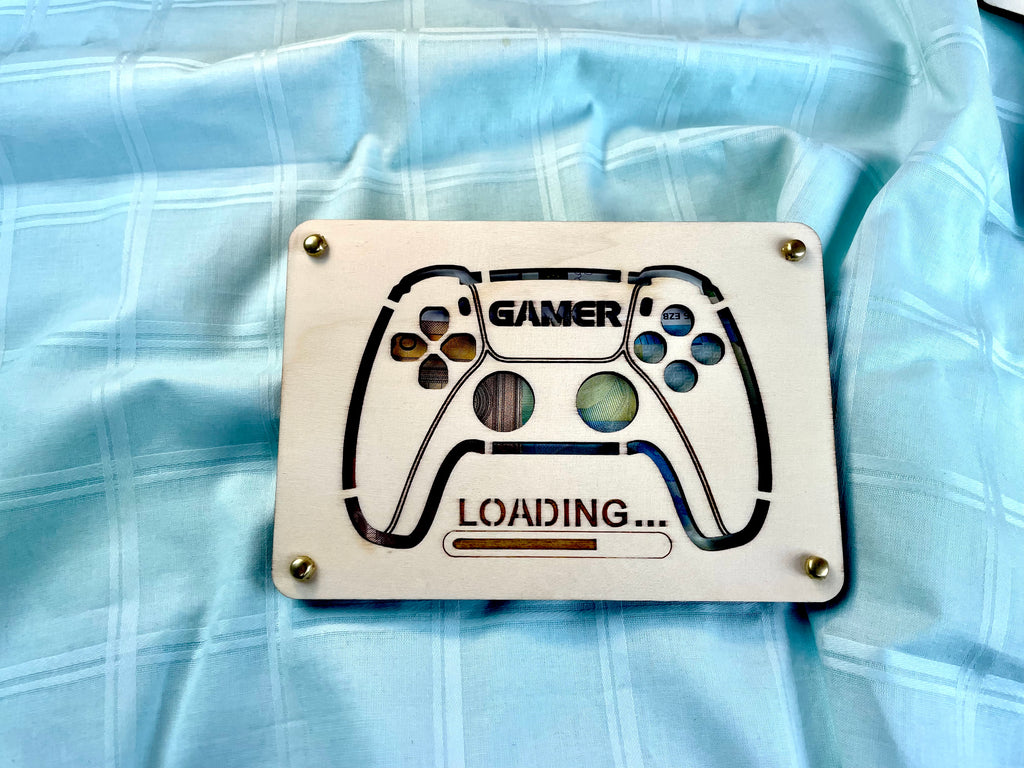 Geldgeschenk Gamer 'Loading' Geschenkideen Holz Bilder Schilder Geburtstag Gaming Zocken Videospiele Play Schulabschluss