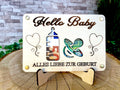 Geldgeschenk Baby 'Hallo Baby' Alles Liebe Zur Geburt Geschenkideen Holz Bilder Schilder Geburtstag Schwanger Kind Kinder