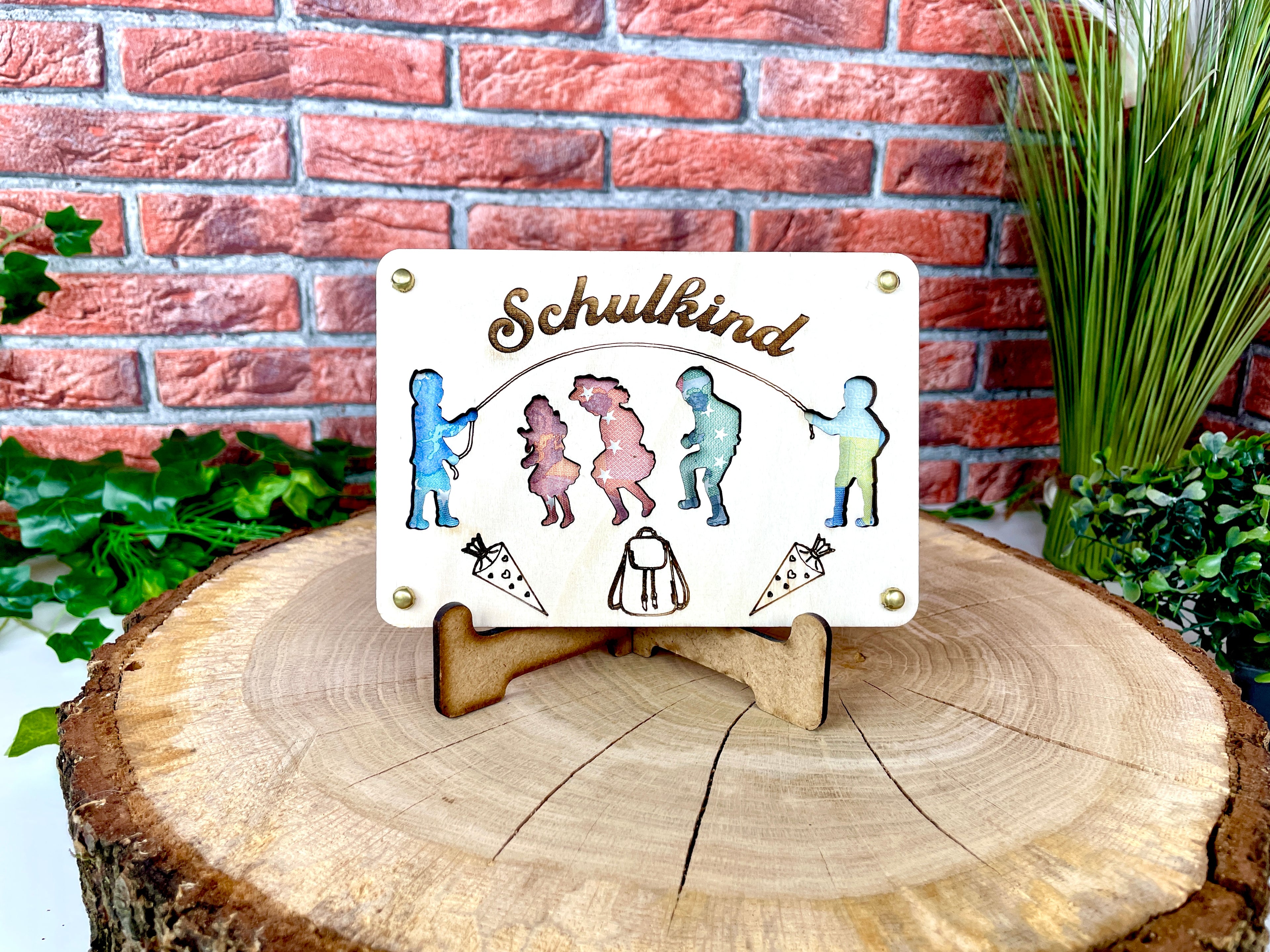 Geldgeschenk "Schulkind" Geschenkideen Holz Bilder Schilder Einschulung Eingeschult  Schule Geldkarte Geld verpacken Verschenken