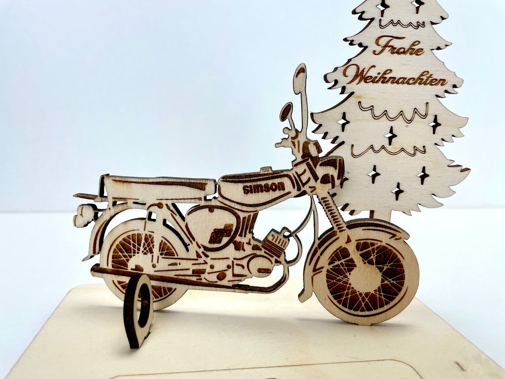 Simson S51 Holzmodell – Weihnachtsgeschenk Männer | Personalisiertes Geldgeschenk aus Holz | Originelle Geschenkidee