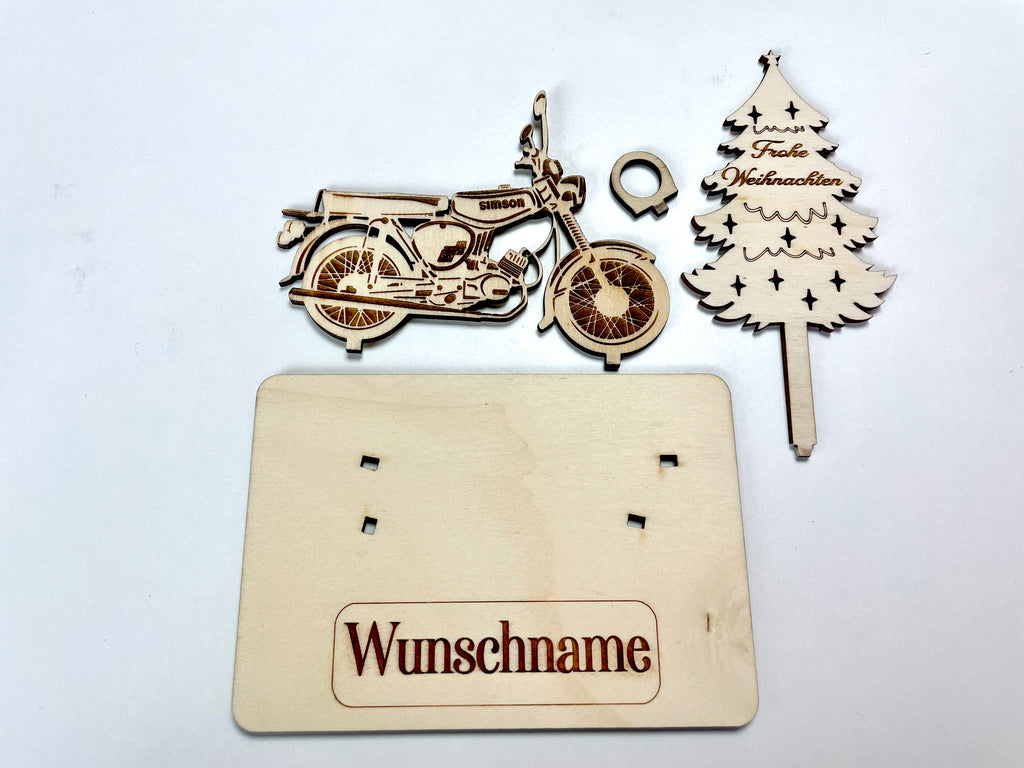 Simson S51 Holzmodell – Weihnachtsgeschenk Männer | Personalisiertes Geldgeschenk aus Holz | Originelle Geschenkidee