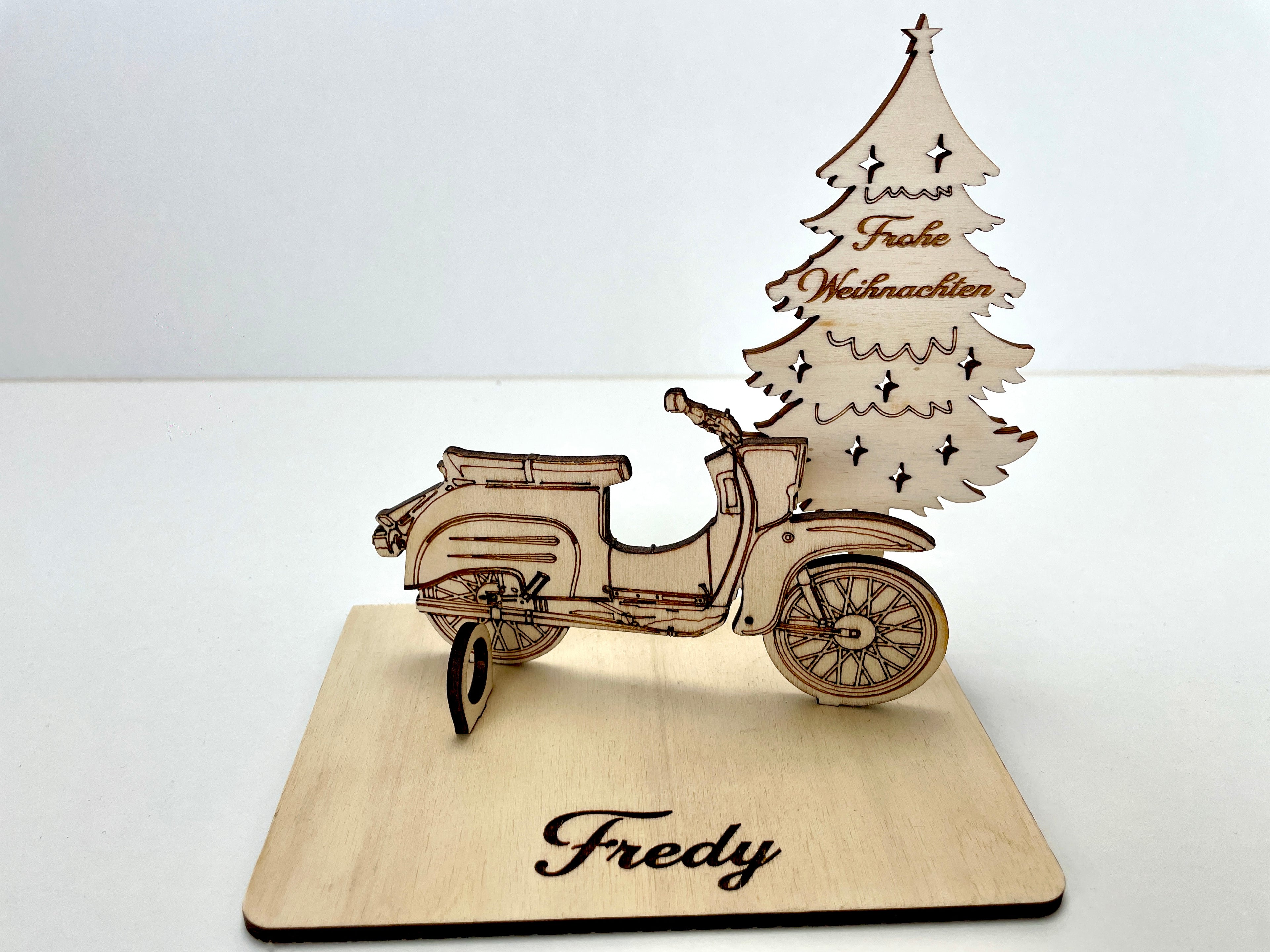 Simson Schwalbe Holzmodell – Weihnachtsgeschenk Männer | Personalisiertes Geldgeschenk aus Holz | Originelle Geschenkidee