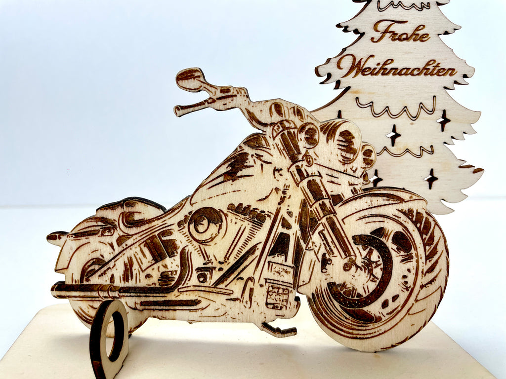 Harley Holzmodell – Weihnachtsgeschenk Männer | Personalisiertes Geldgeschenk aus Holz | Originelle Geschenkidee