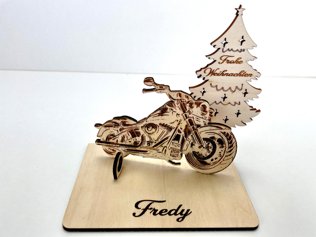 Harley Holzmodell – Weihnachtsgeschenk Männer | Personalisiertes Geldgeschenk aus Holz | Originelle Geschenkidee